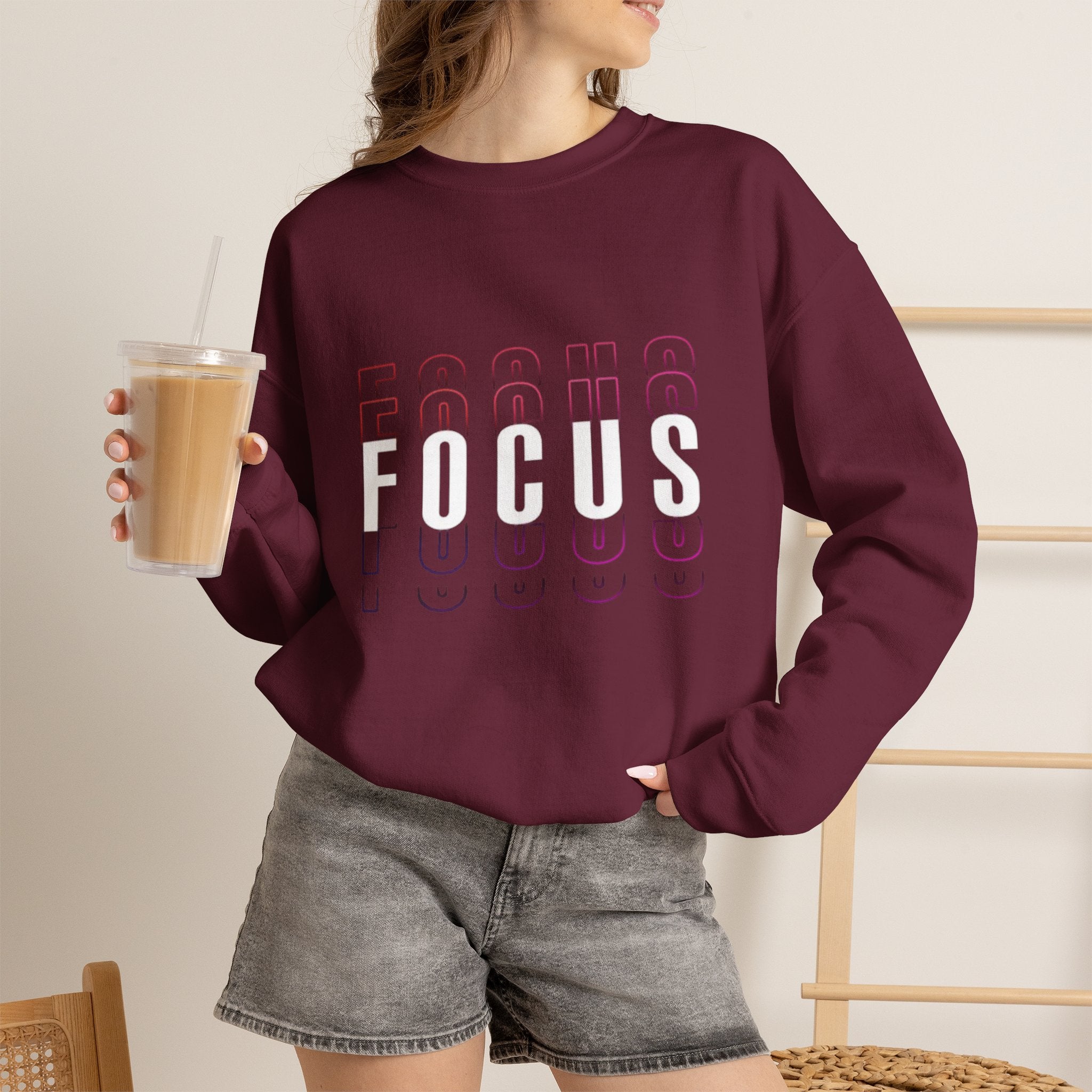 Focus Crewneck Sweatshirt — Motivational Casual Pullover