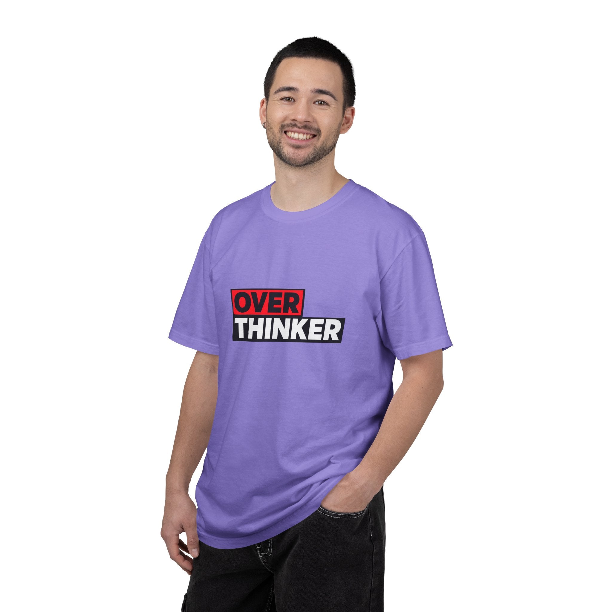 Overthinker Graphic T-Shirt — Bold Red & Black Text Tee