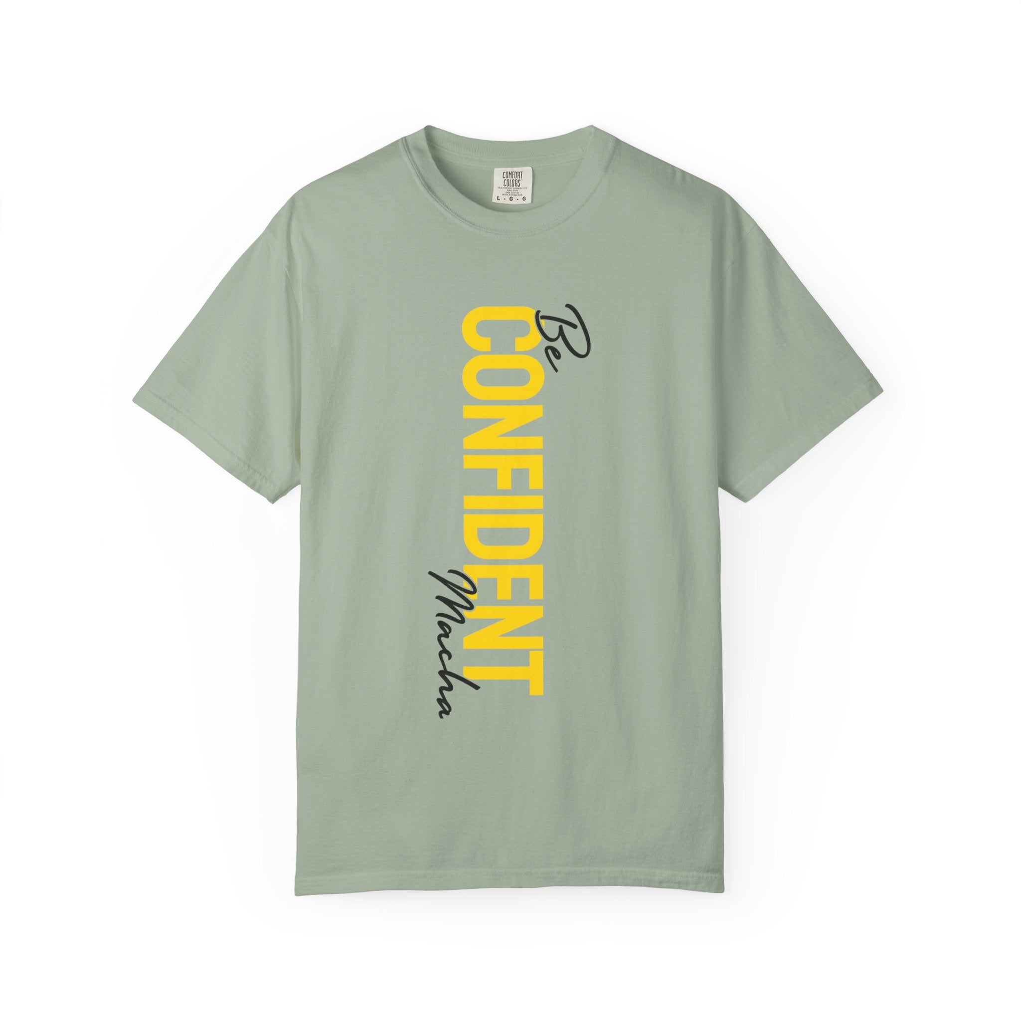 Be Confident Vertical Text T-Shirt — Motivational Graphic Tee