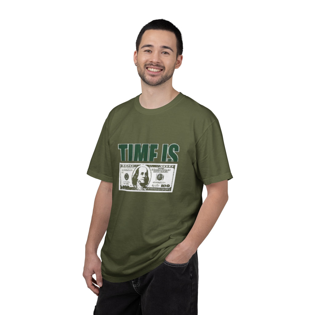 Money Vibe T-Shirt — "TIME IS" Graphic Dollar Bill Tee