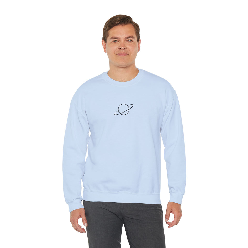 Minimal Planet Crewneck Sweatshirt Embroidered