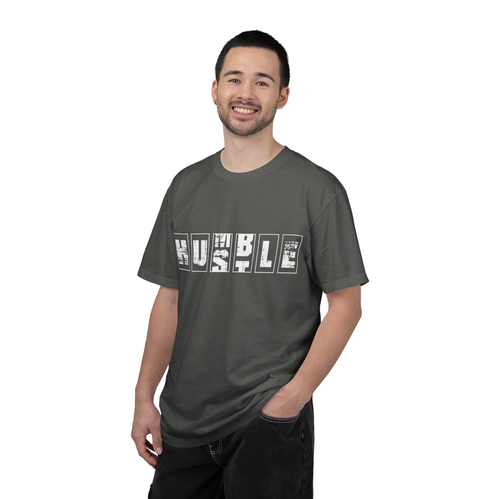 Hustle Block Letter T-Shirt — Vintage Graphic Tee with 'HUSTLE' Design