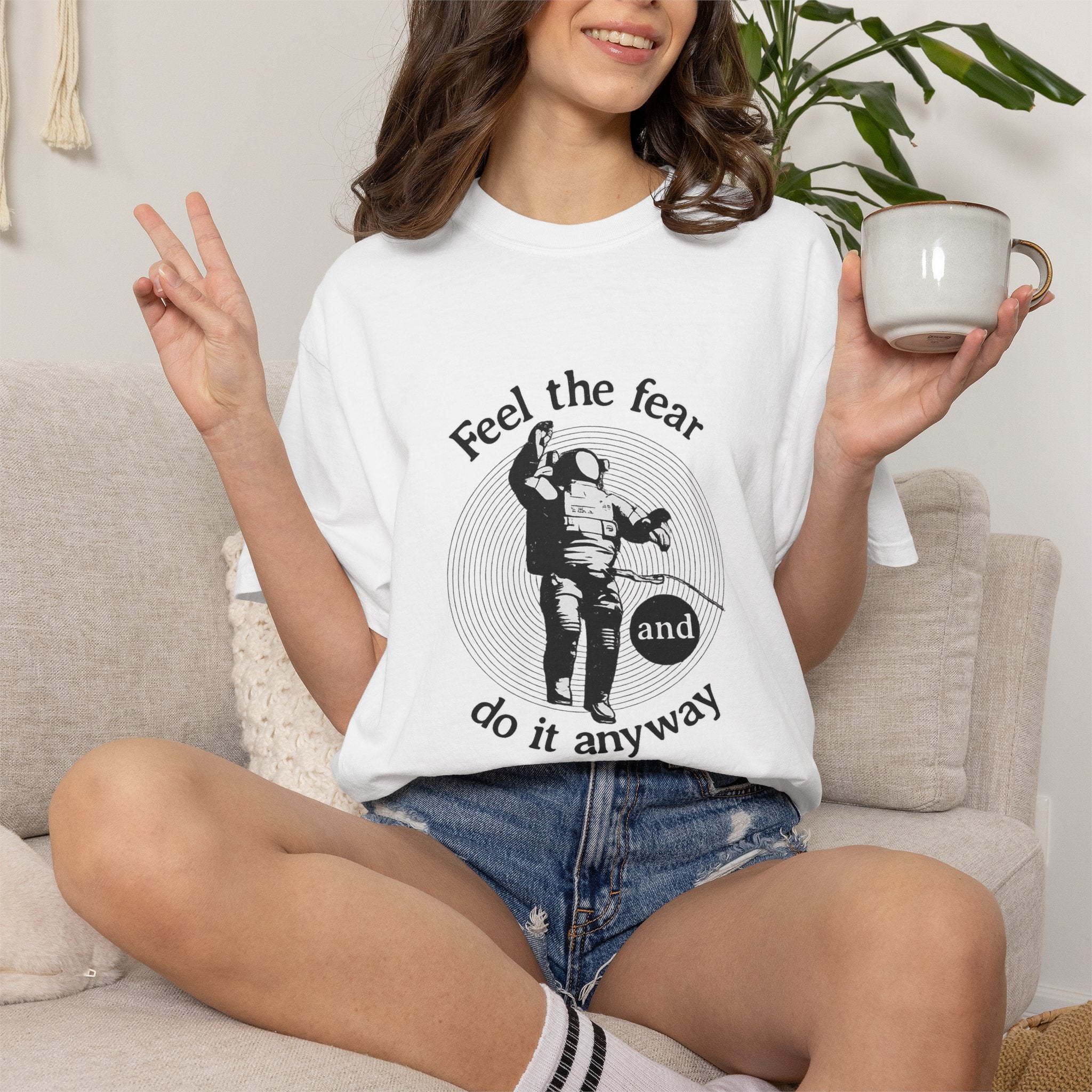 Astronaut 'Feel the Fear and Do It Anyway' Graphic T‑Shirt