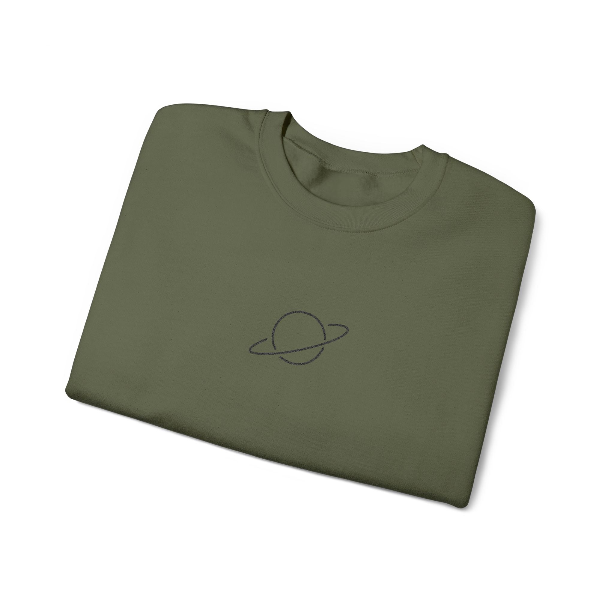 Minimal Planet Crewneck Sweatshirt Embroidered