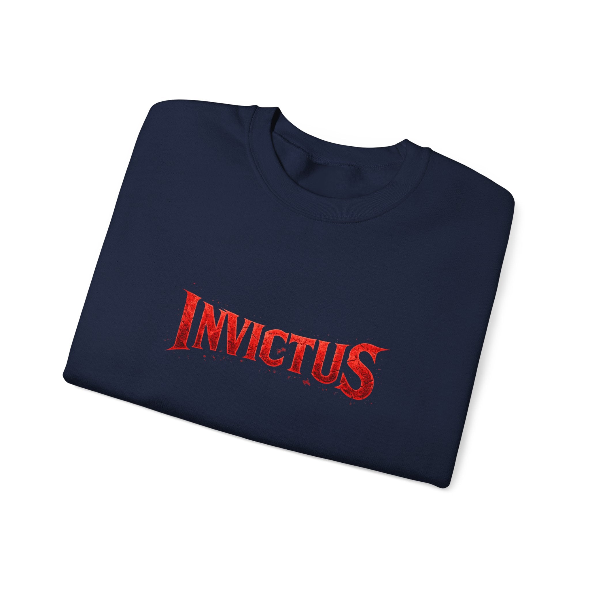 Invictus Crewneck Sweatshirt — Bold Red Script Pullover