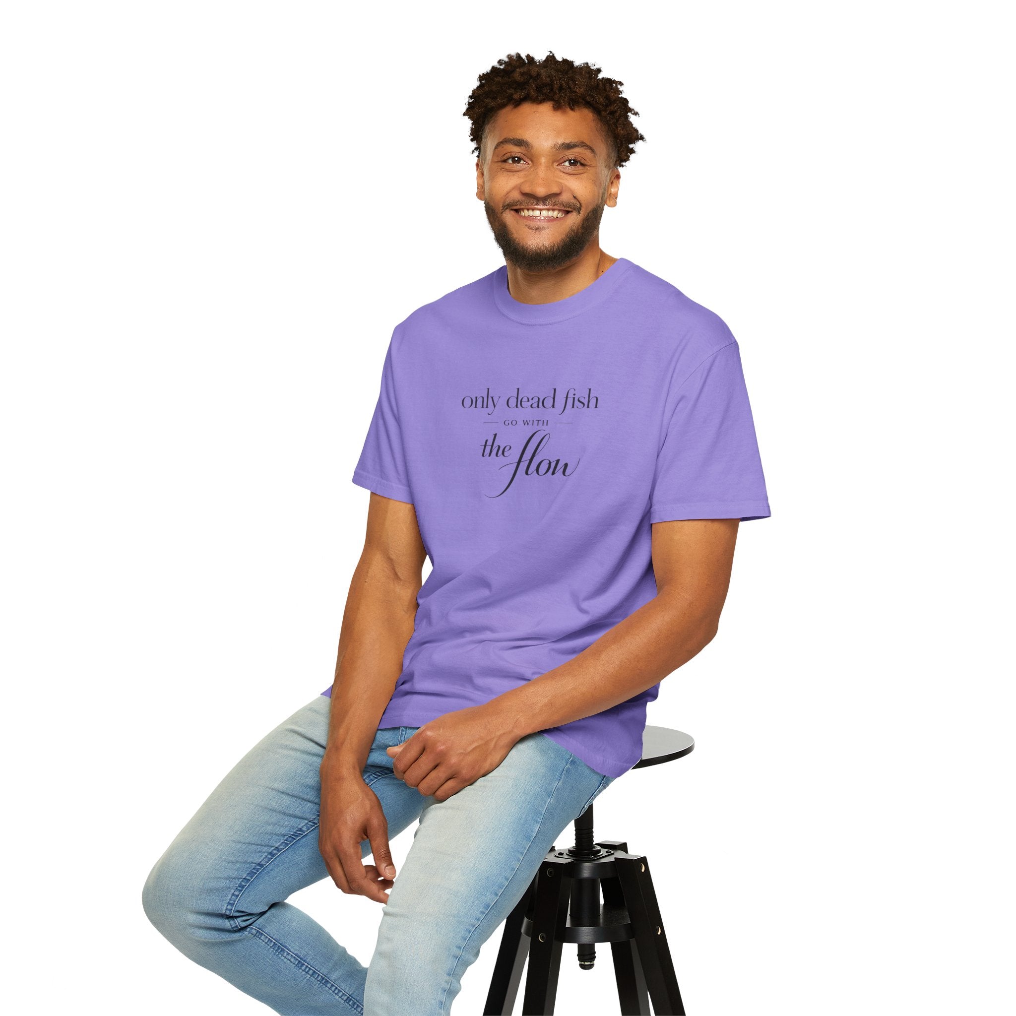 'Only Dead Fish Go With the Flow' Graphic T-Shirt