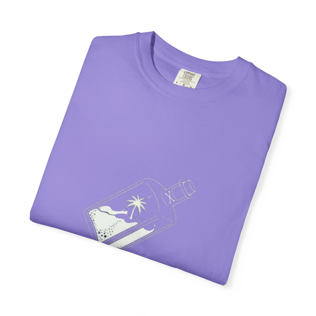 Pocket Island T‑Shirt — Minimal Bottle Isle Graphic Tee