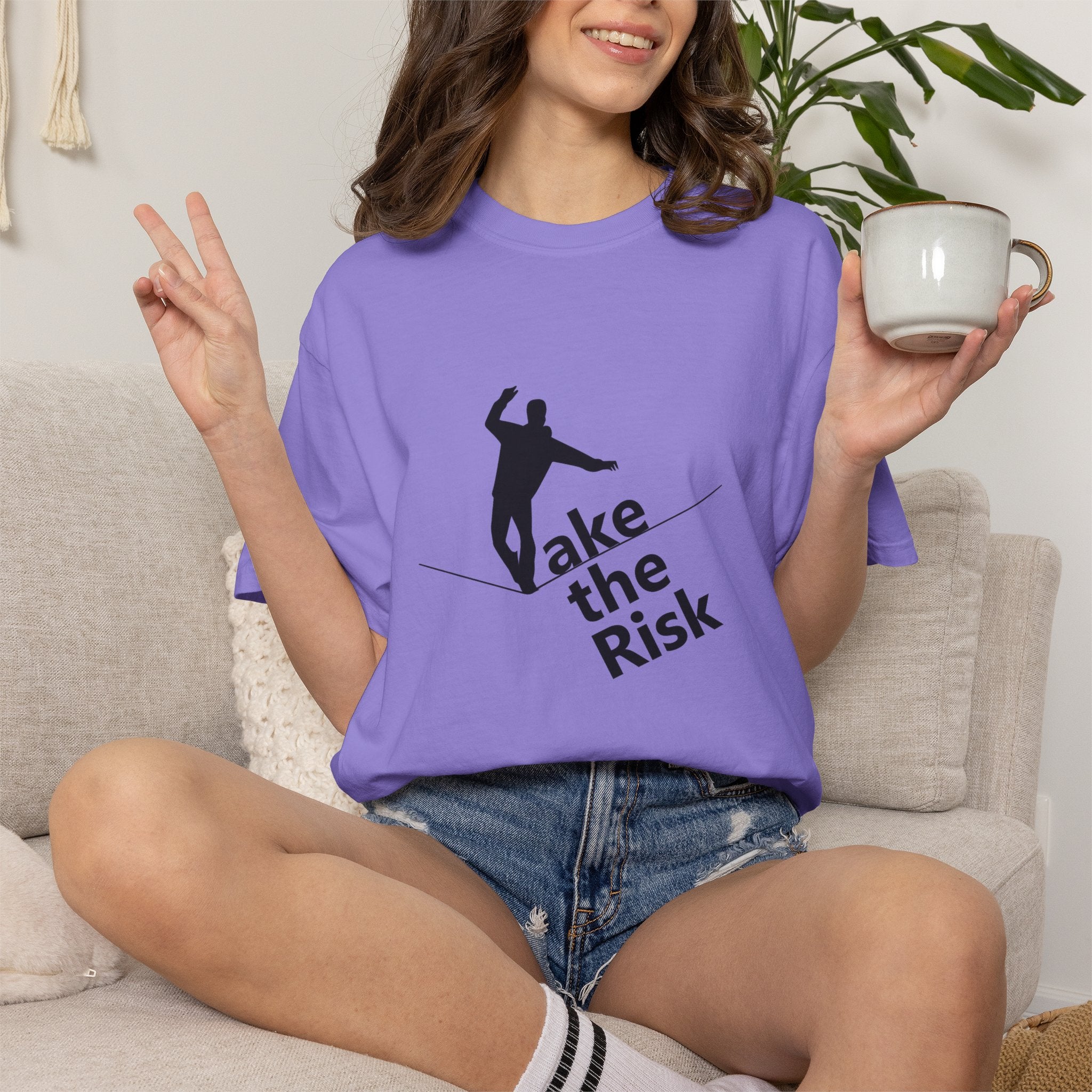 Take the Risk T-Shirt — Tightrope Silhouette Motivational Tee