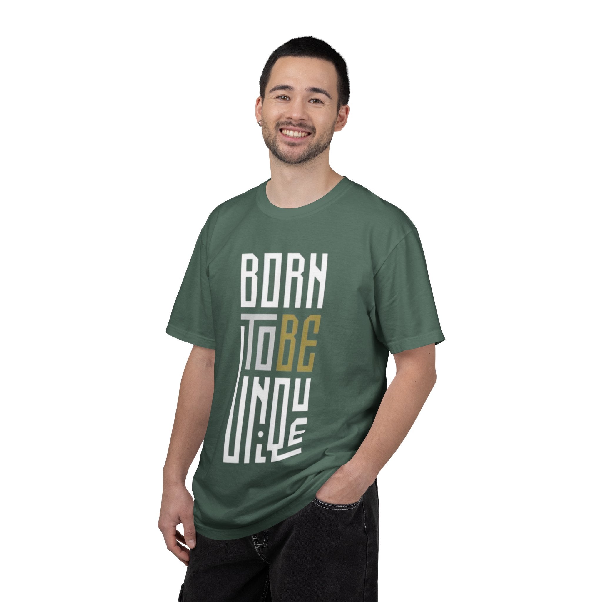 T-Shirt — "Born To Be Untile" Bold Vertical Typography Tee