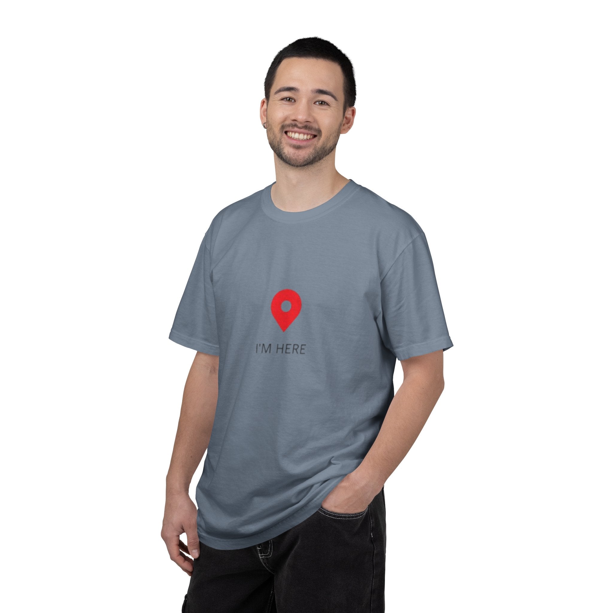 I’m Here T‑Shirt — Location Pin Graphic Tee