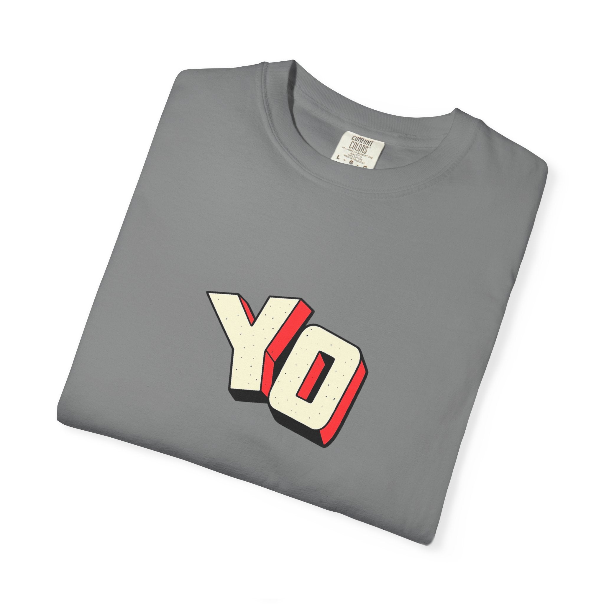 Yo Graphic T-Shirt — Retro 3D Lettering Tee