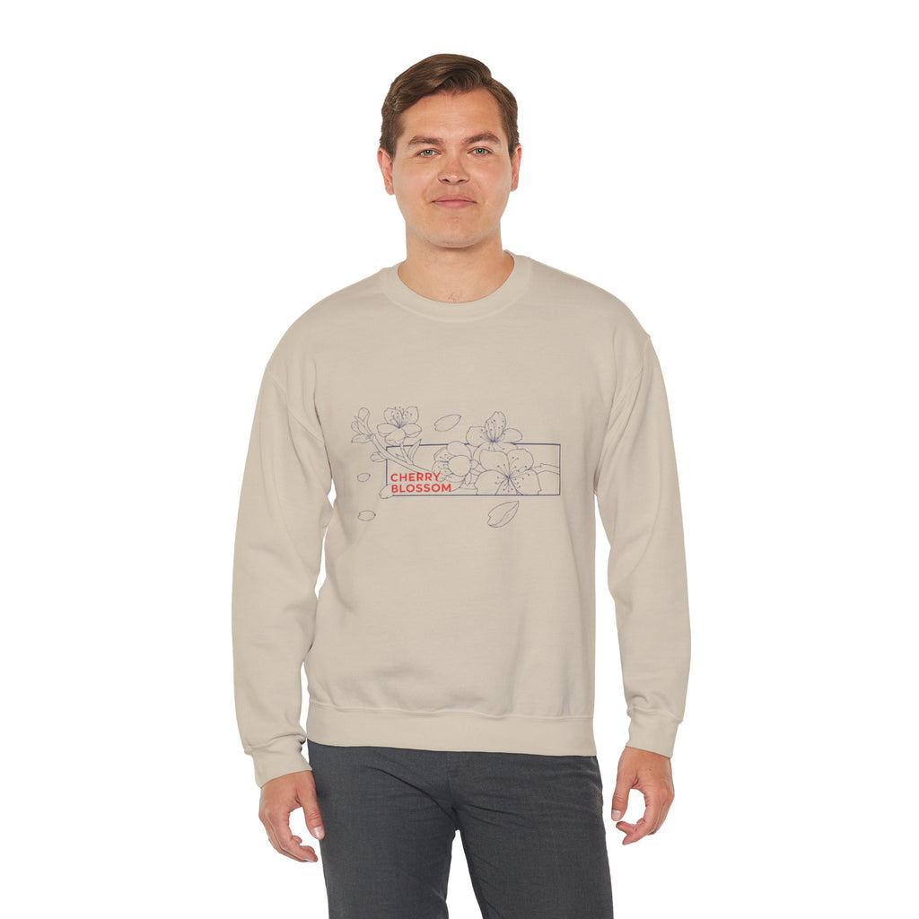 Cherry Blossom Crewneck Sweatshirt — Minimal Floral Graphic