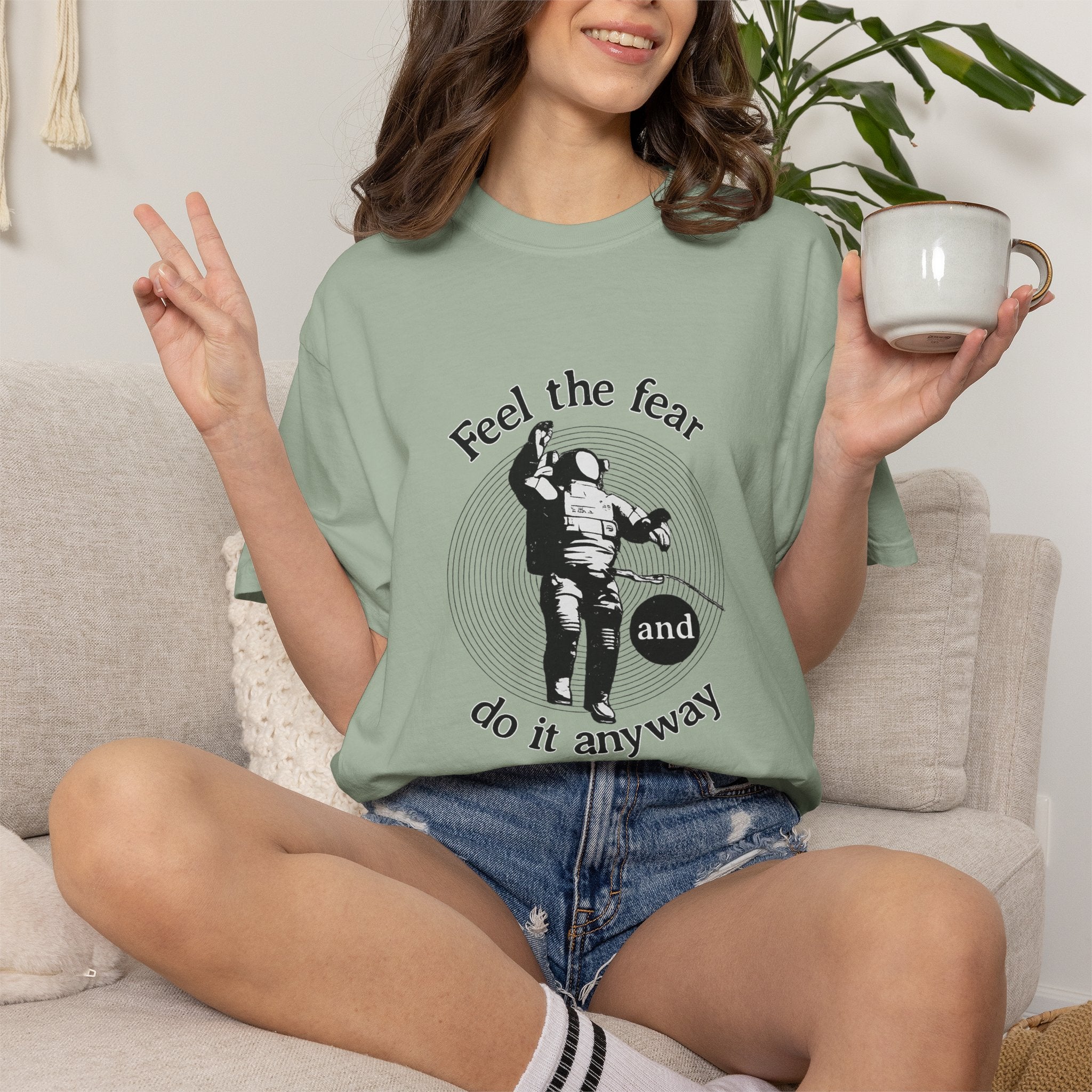 Astronaut 'Feel the Fear and Do It Anyway' Graphic T‑Shirt
