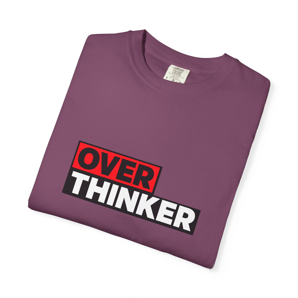 Overthinker Graphic T-Shirt — Bold Red & Black Text Tee