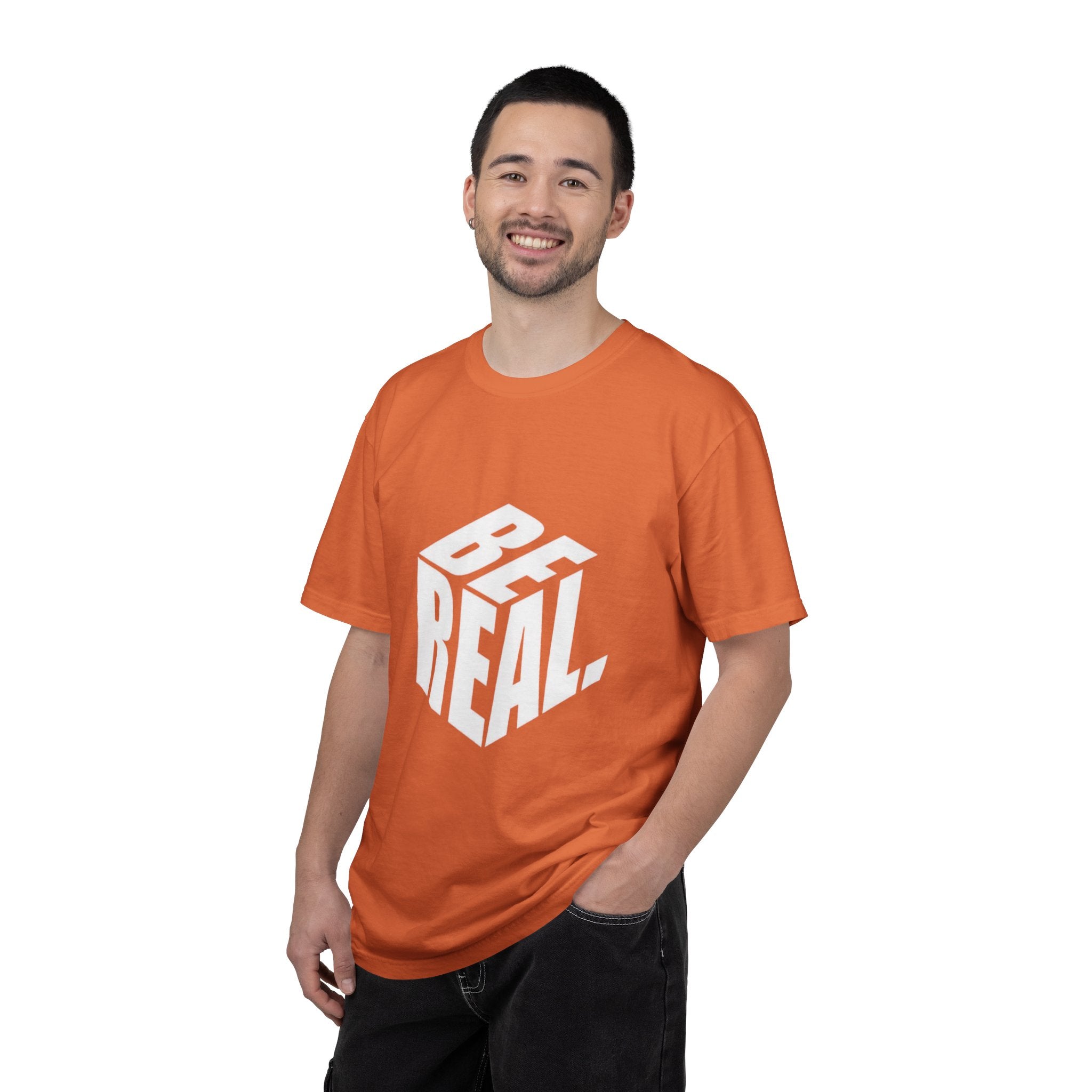 Be Real T-Shirt — Bold 3D Typography Graphic Tee