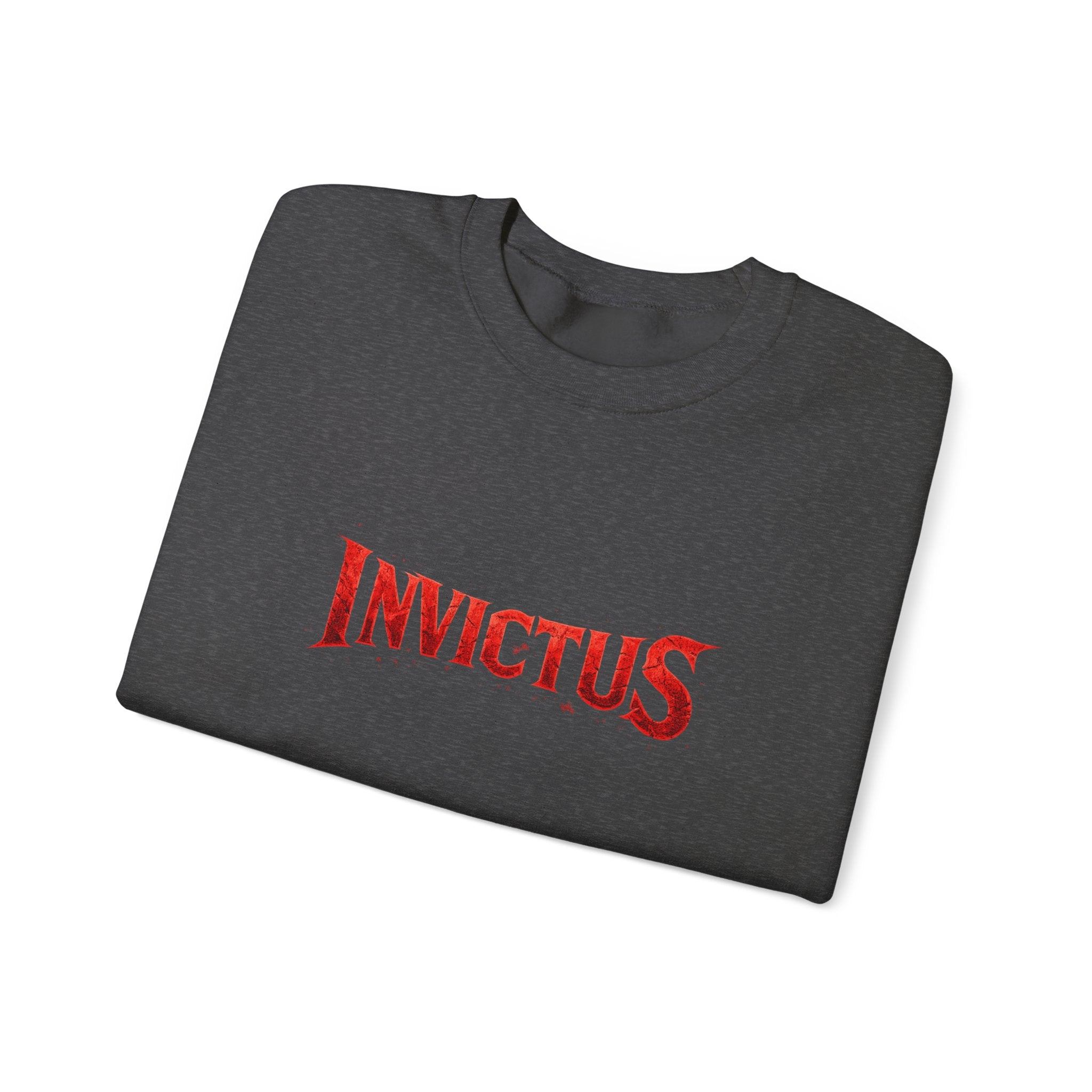 Invictus Crewneck Sweatshirt — Bold Red Script Pullover