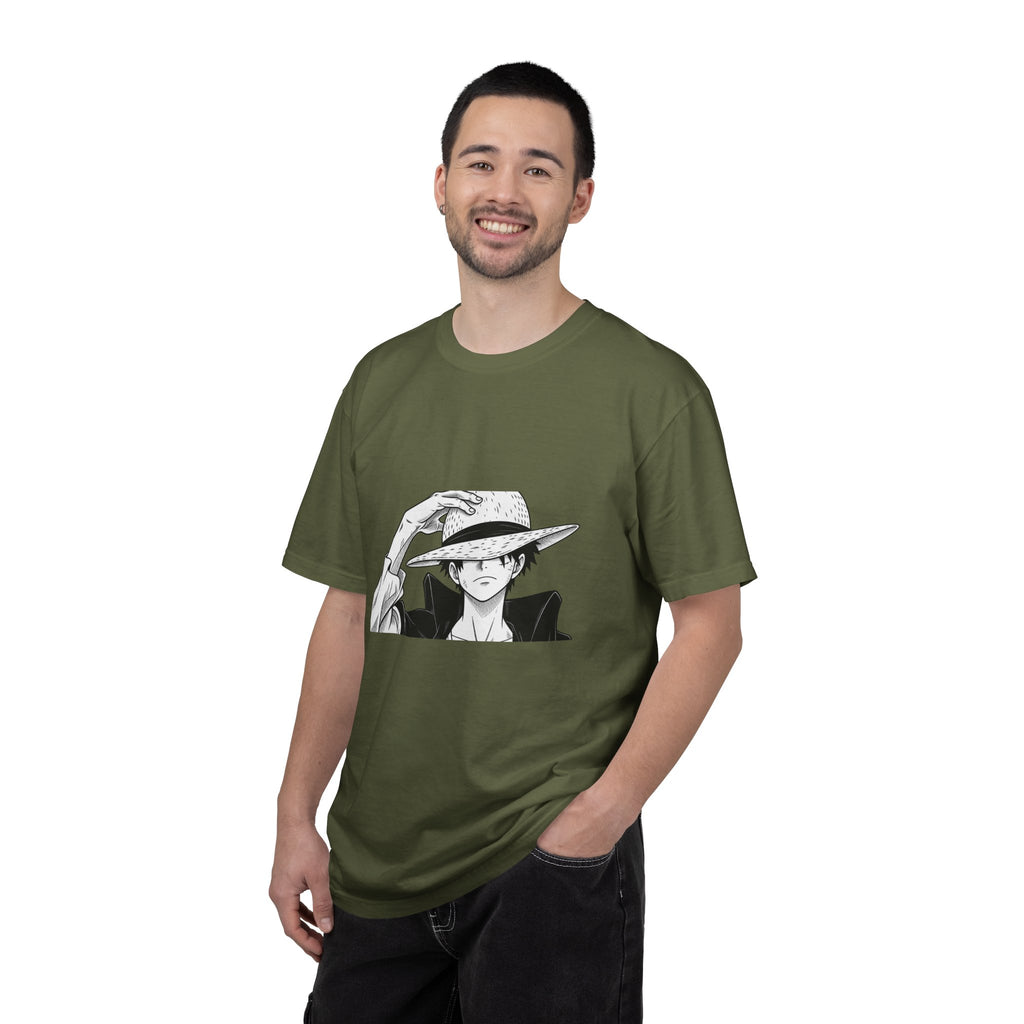 Anime Straw Hat Pirate T-Shirt – Minimal Luffy Illustration Tee