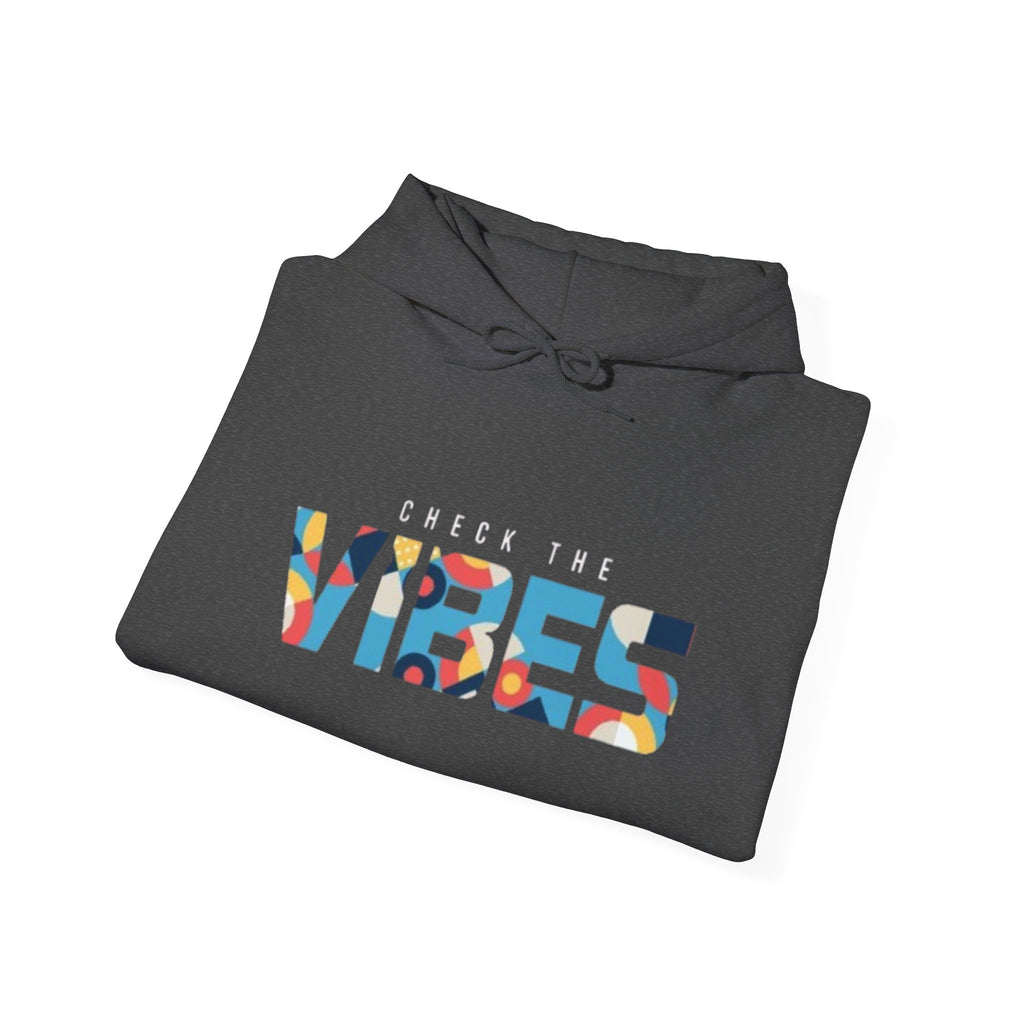 Check The Vibes Hoodie – Colorful Retro Graphic Pullover