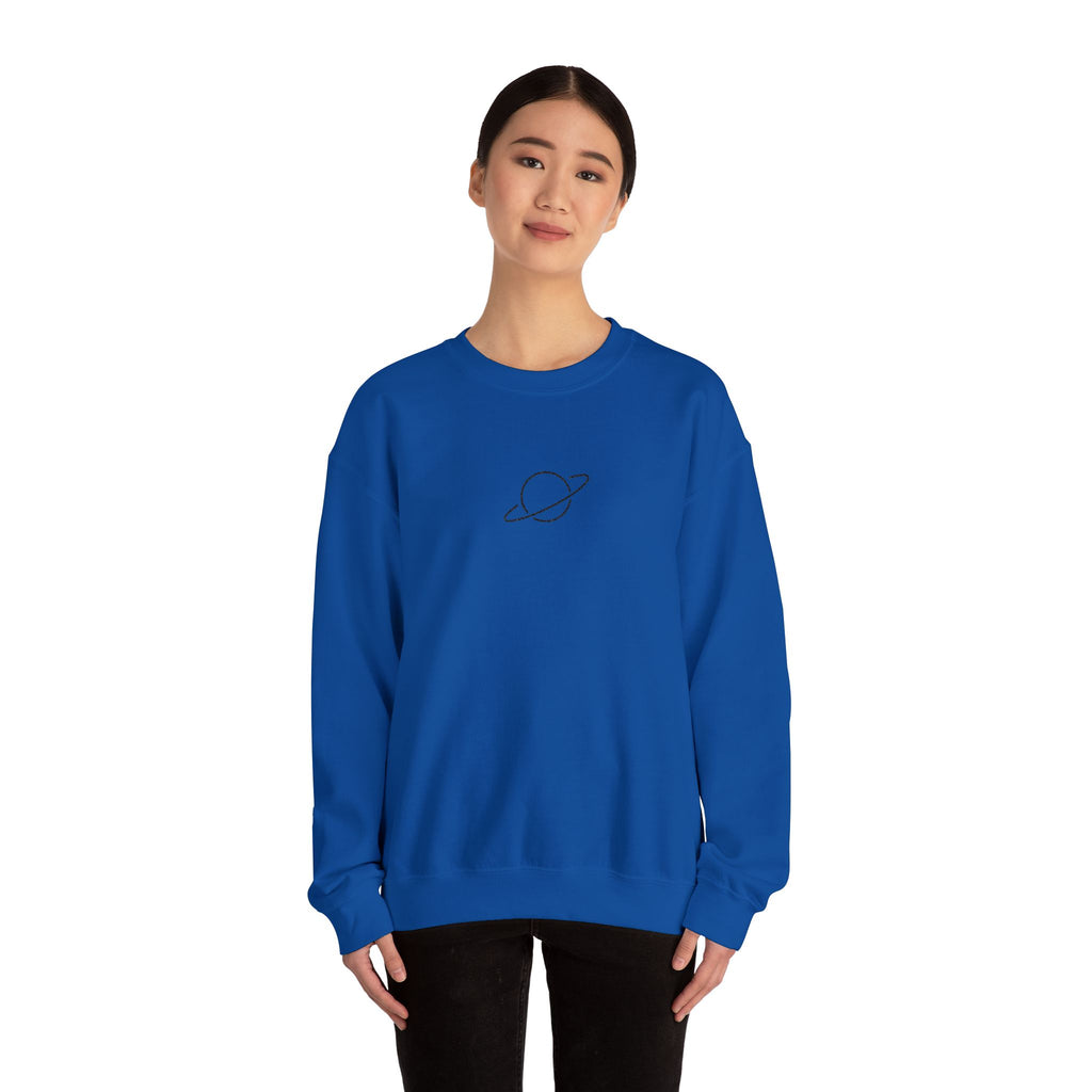 Minimal Planet Crewneck Sweatshirt Embroidered