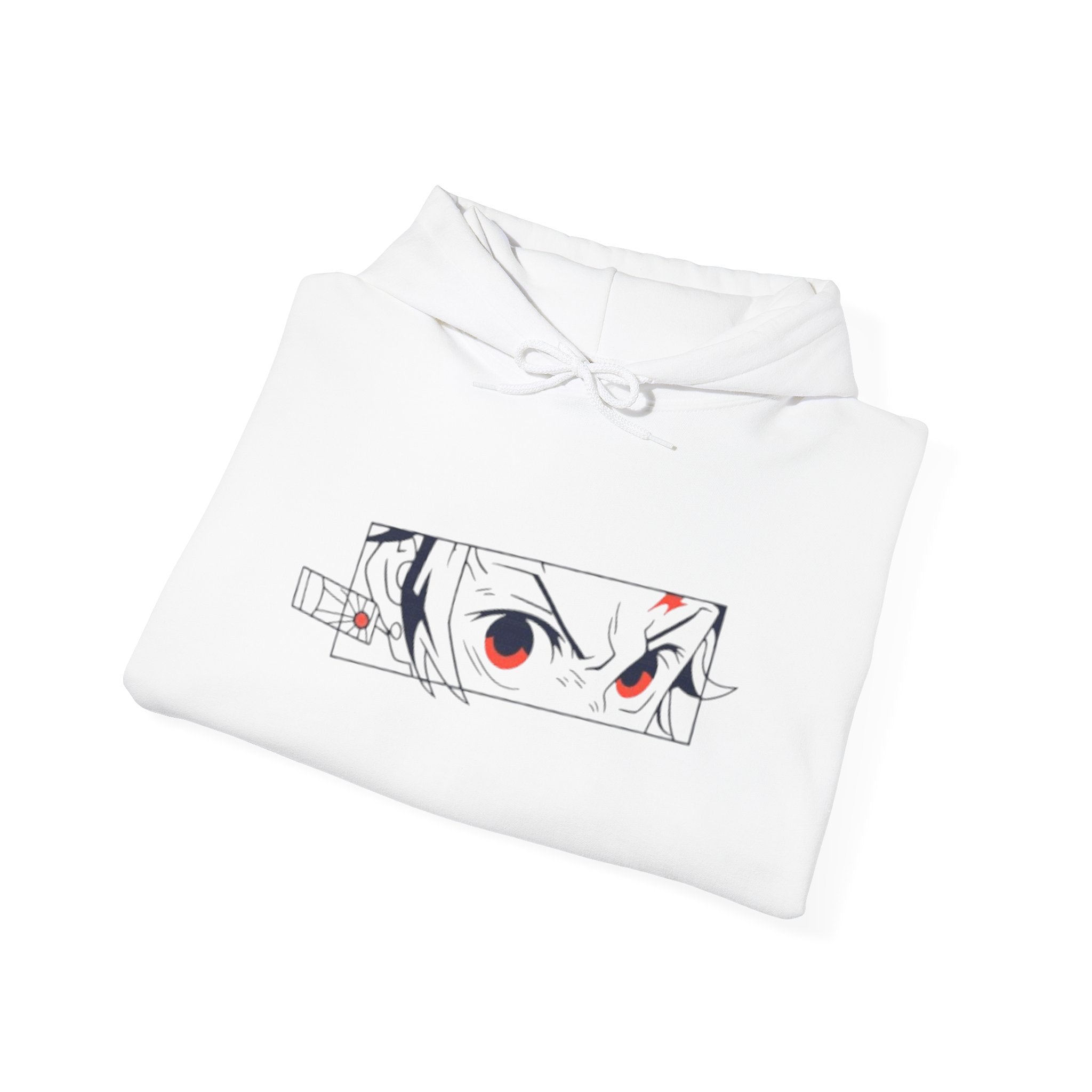 Anime Eyes Hoodie — Minimal Red & Black Manga Gaze Sweatshirt