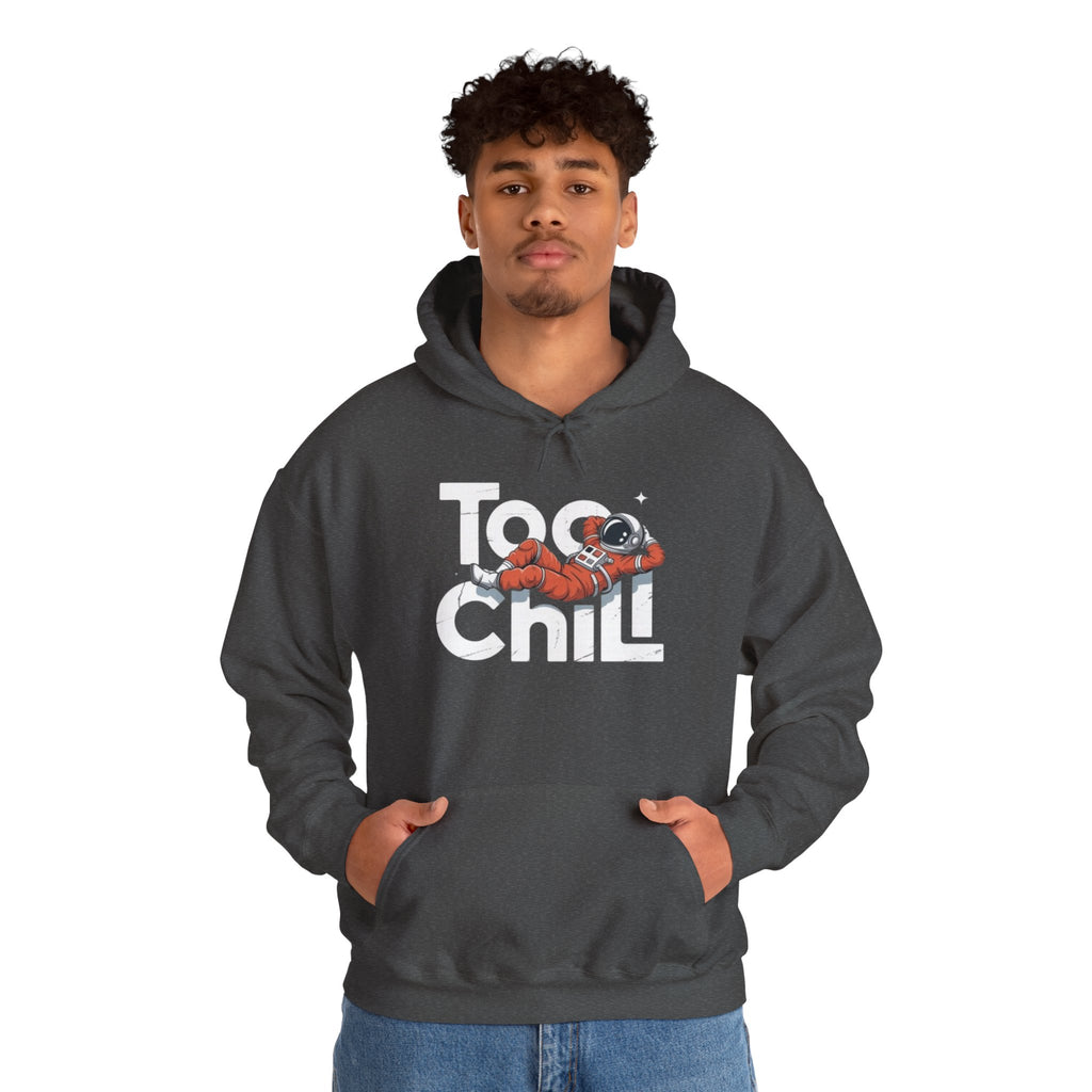 Too Chill Astronaut Hoodie — Retro Space Graphic Pullover