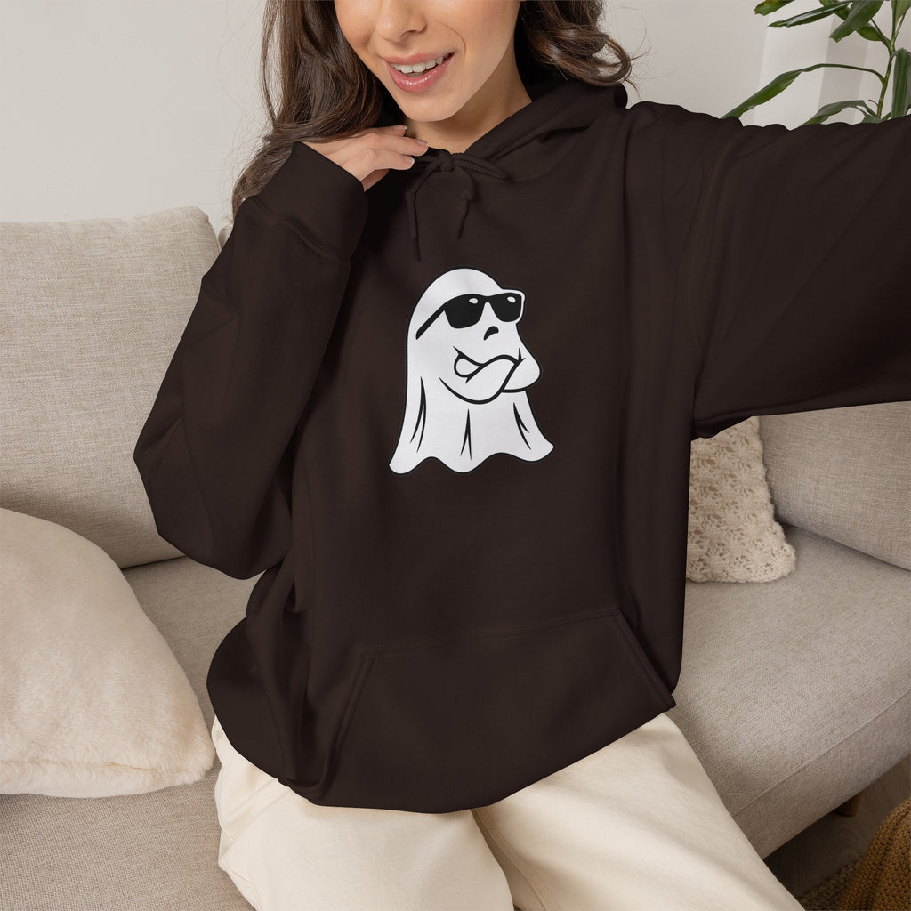 Cool Sunglasses Ghost Hoodie — Cute Minimalist Halloween Pullover