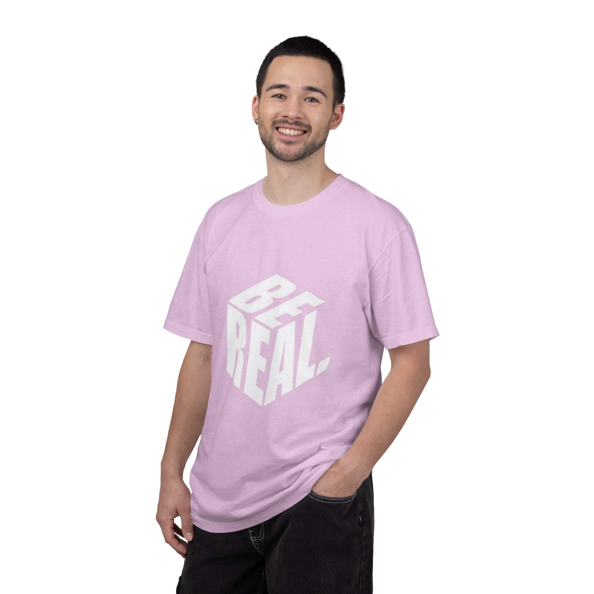 Be Real T-Shirt — Bold 3D Typography Graphic Tee