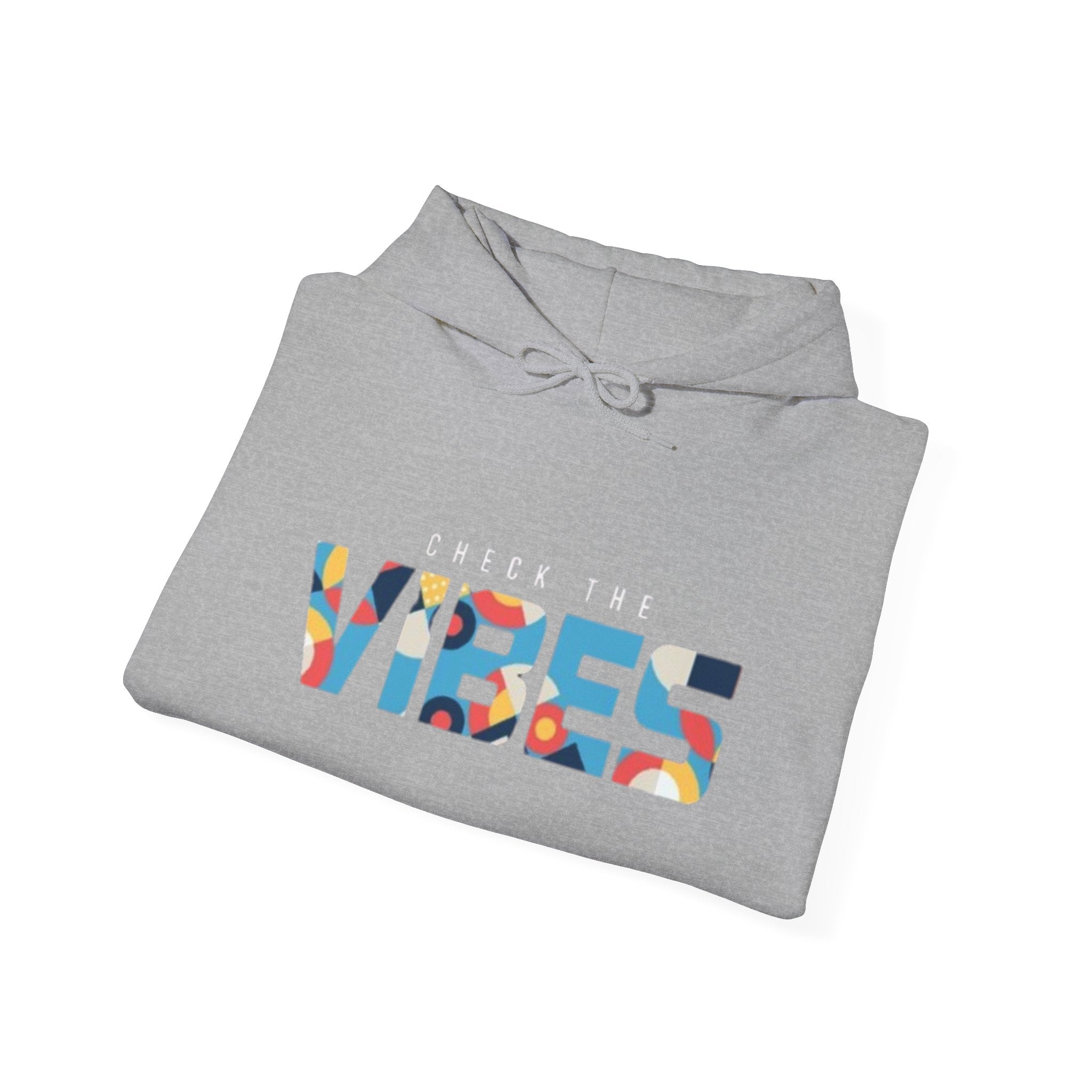 Check The Vibes Hoodie – Colorful Retro Graphic Pullover