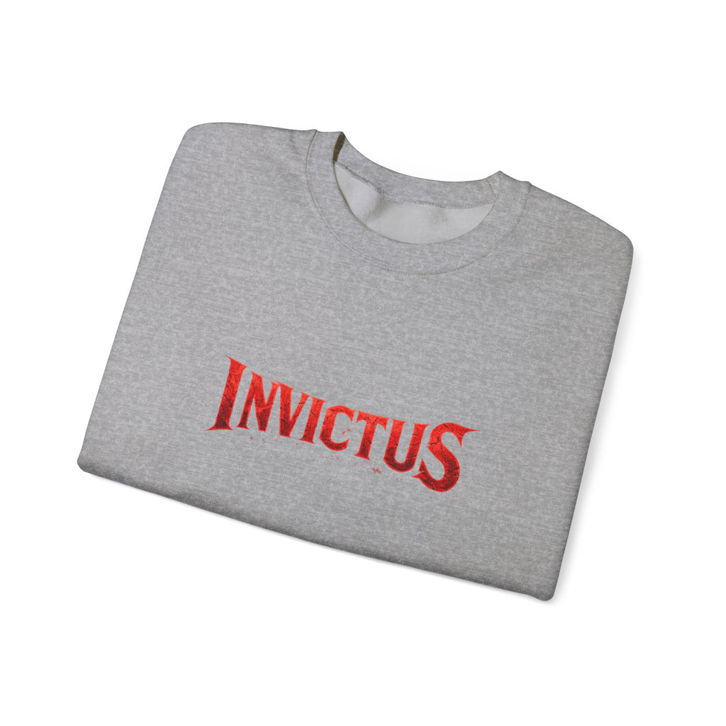 Invictus Crewneck Sweatshirt — Bold Red Script Pullover
