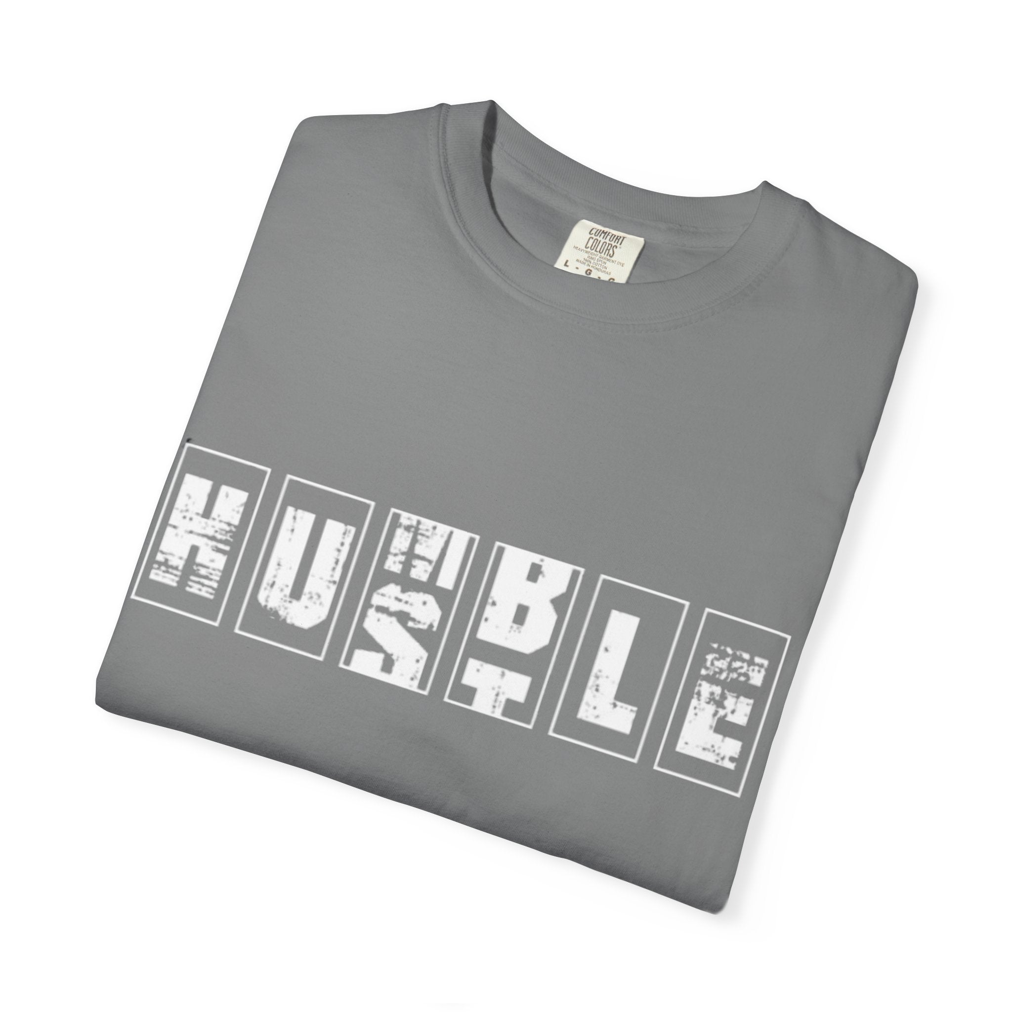 Hustle Block Letter T-Shirt — Vintage Graphic Tee with 'HUSTLE' Design