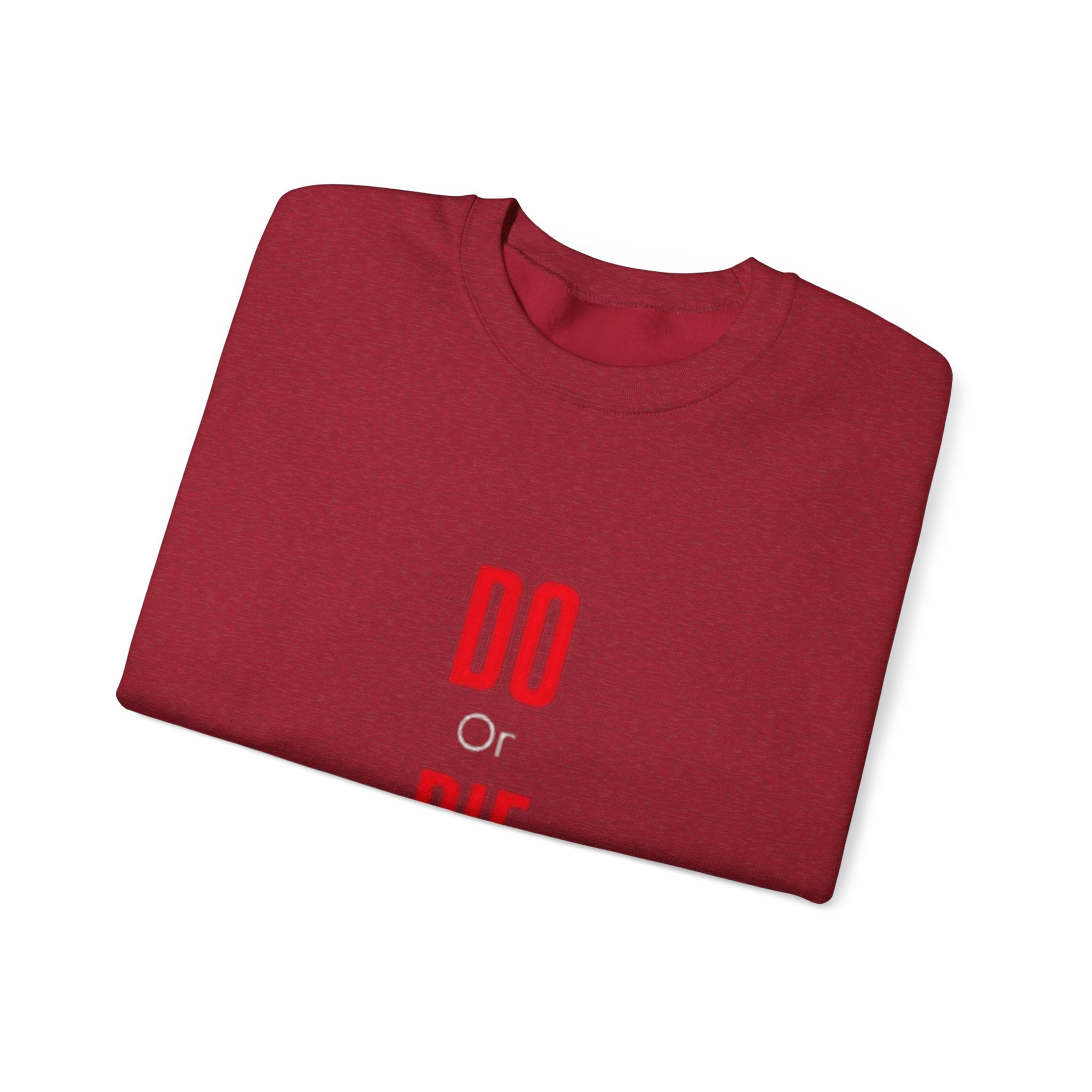 Crewneck Sweatshirt – Minimal 'DO / DIE' Red Vertical Typography