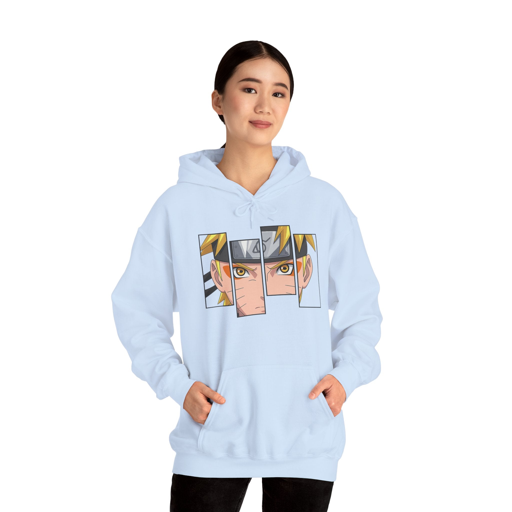 Anime Eyes Split-Panel Hoodie