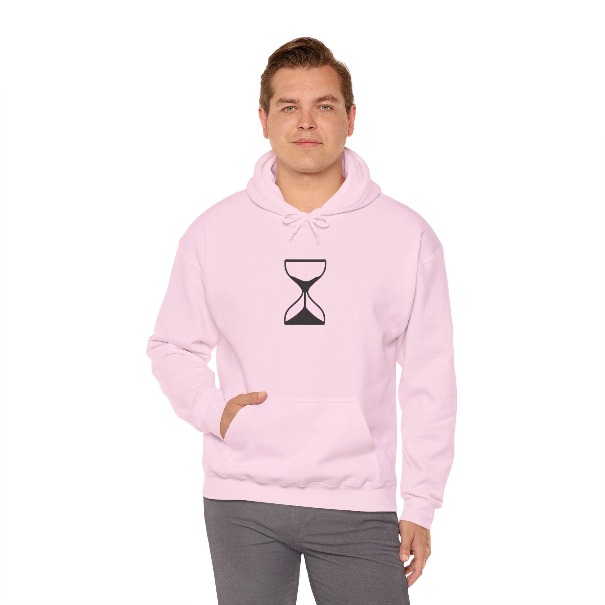 Hourglass Minimalist Hoodie — Simple Time Symbol Pullover