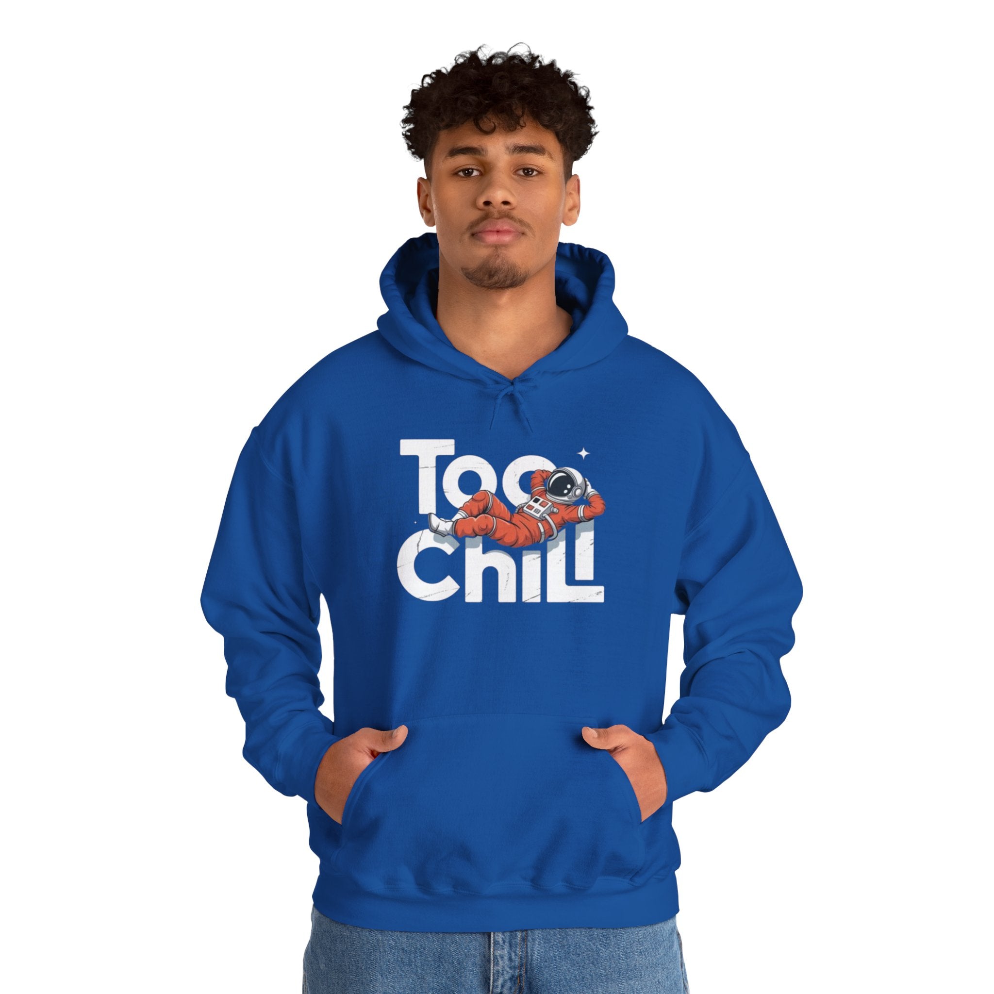 Too Chill Astronaut Hoodie — Retro Space Graphic Pullover