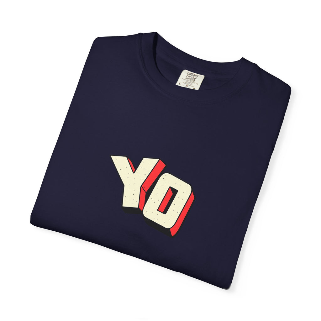 Yo Graphic T-Shirt — Retro 3D Lettering Tee
