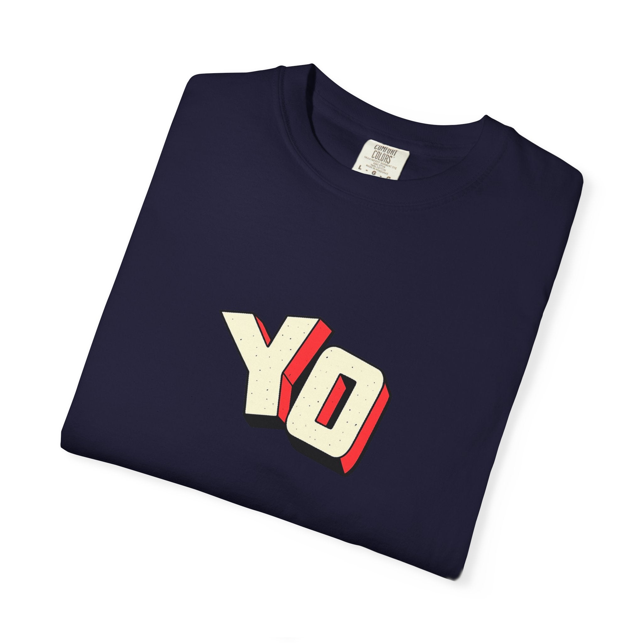 Yo Graphic T-Shirt — Retro 3D Lettering Tee