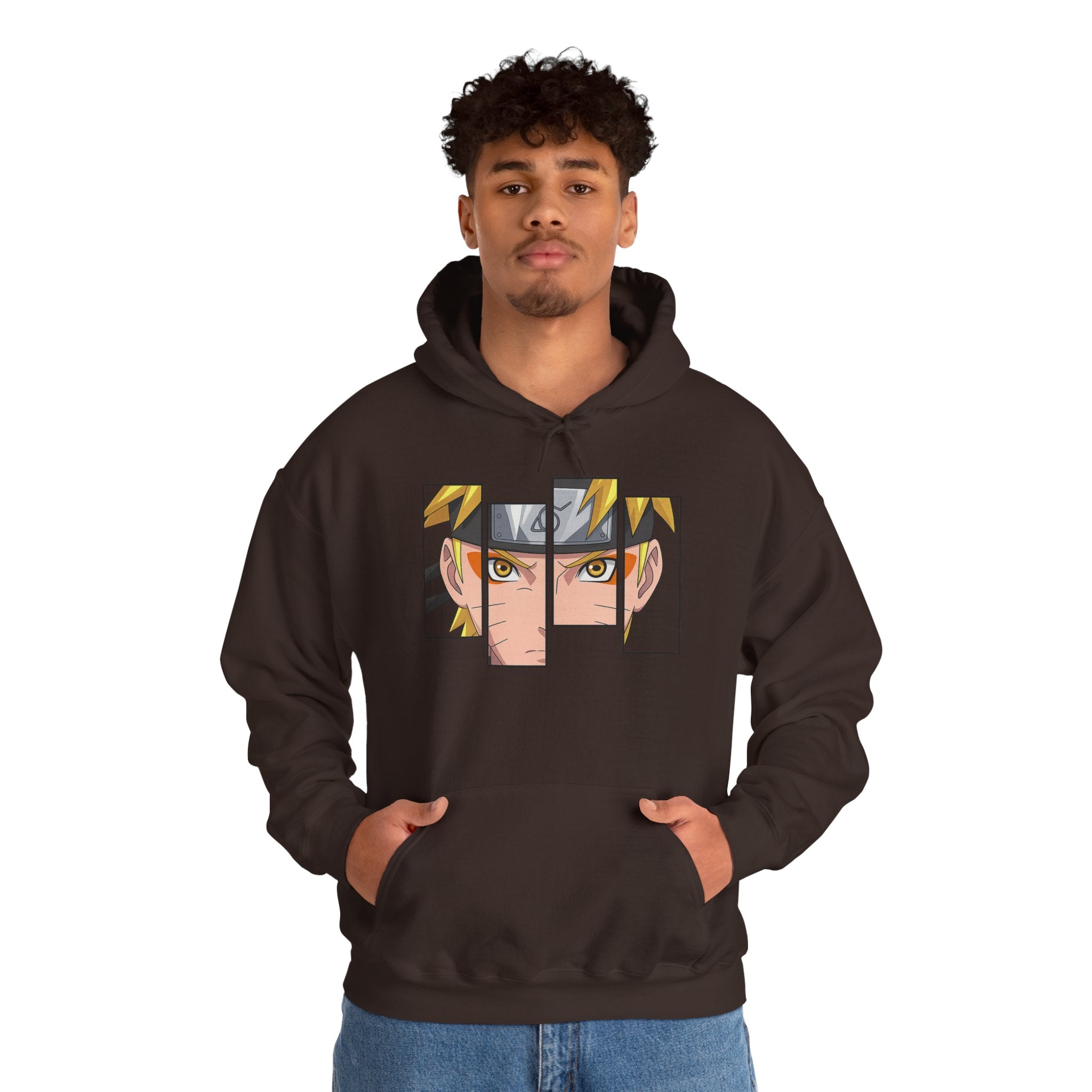 Anime Eyes Split-Panel Hoodie