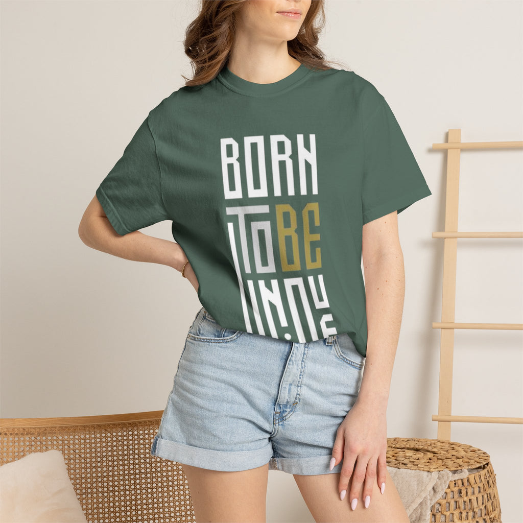 T-Shirt — "Born To Be Untile" Bold Vertical Typography Tee