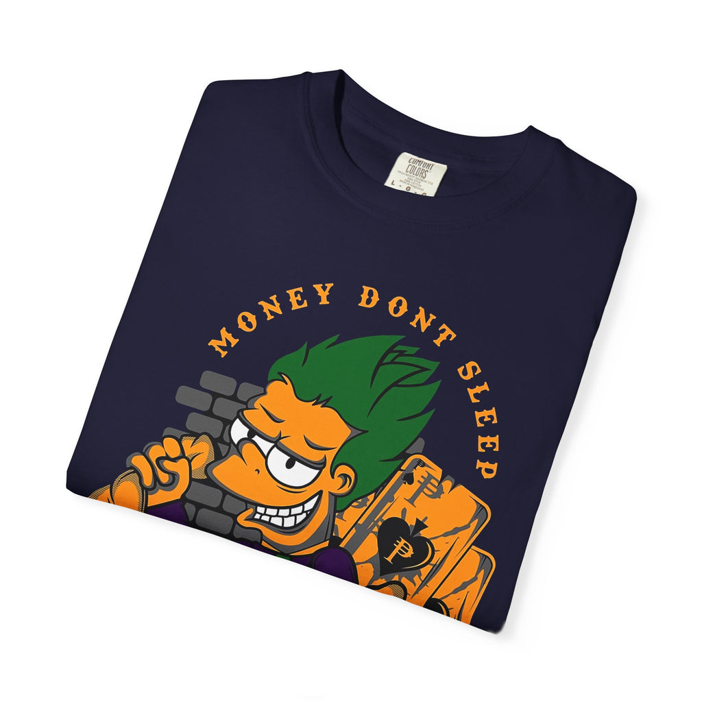 T-Shirt — 'Money Don’t Sleep' Cartoon Hustle Tee