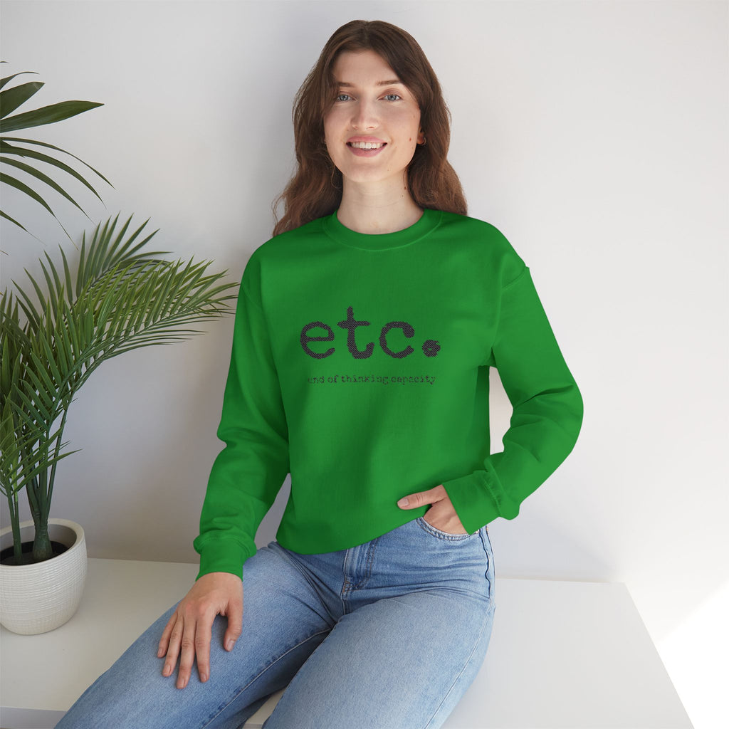 Crewneck Sweatshirt – Minimal 'etc.' Script Logo Casual Pullover