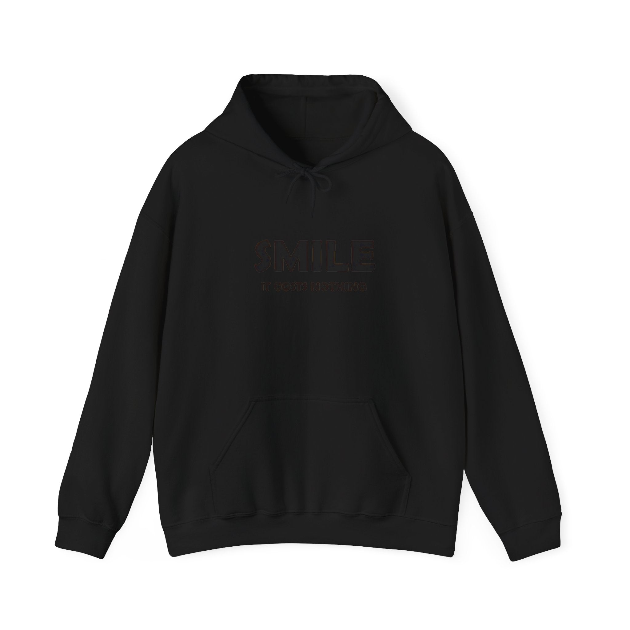 Smile It Costs Nothing Hoodie — Minimalist Positive Message Hooded Sweatshirt