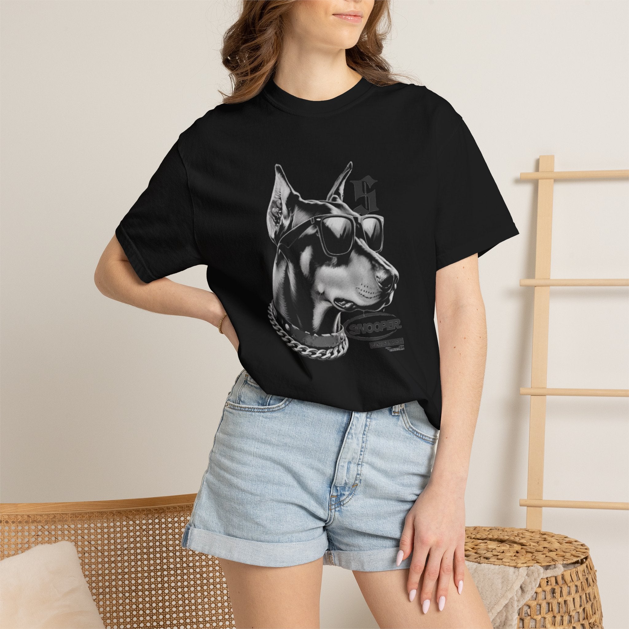 Doberman Sunglasses Graphic T-Shirt — "Snooper" Streetwear Tee