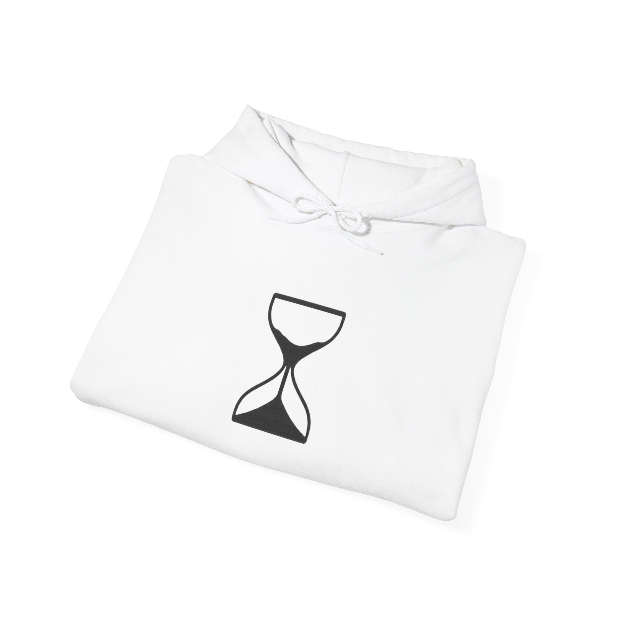 Hourglass Minimalist Hoodie — Simple Time Symbol Pullover