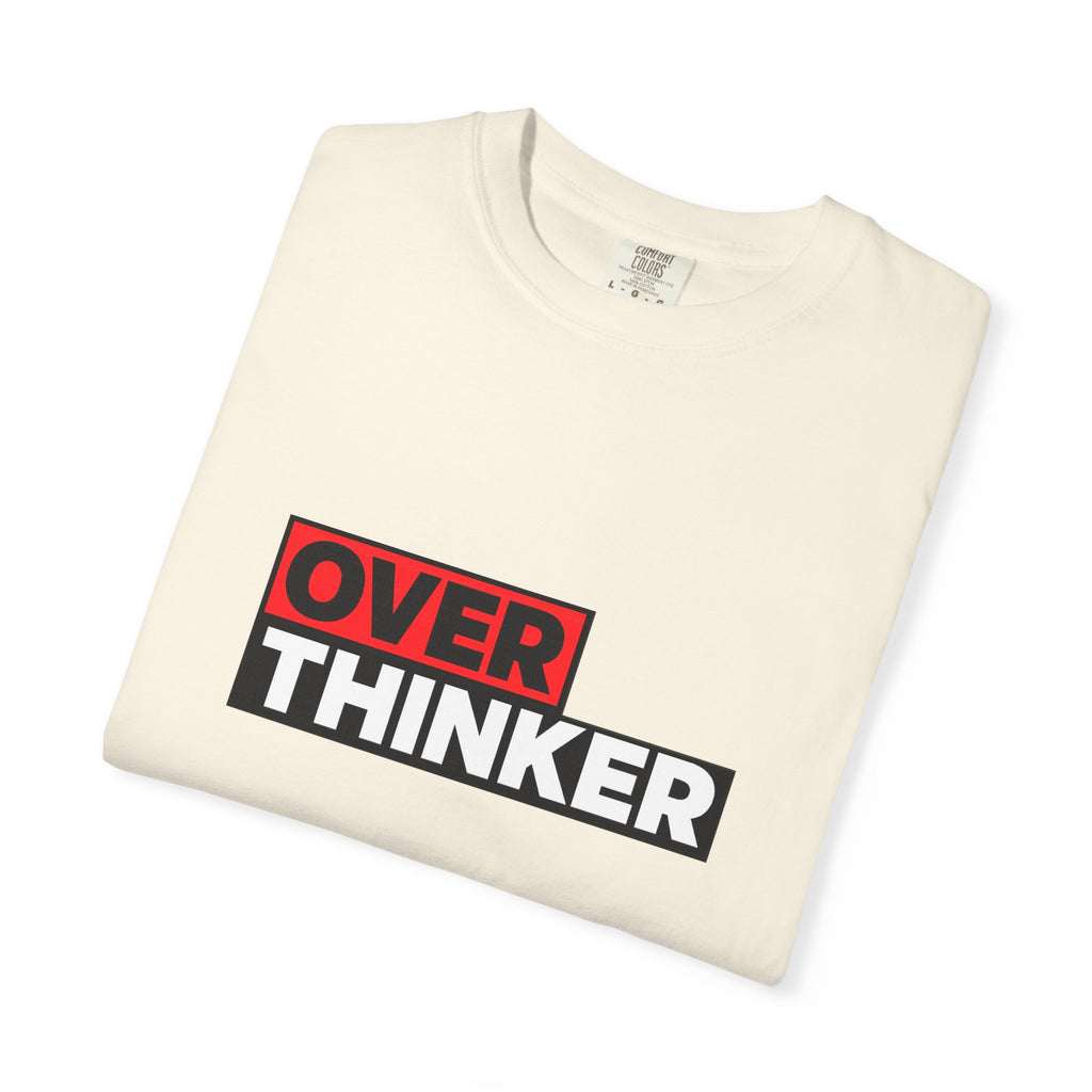 Overthinker Graphic T-Shirt — Bold Red & Black Text Tee