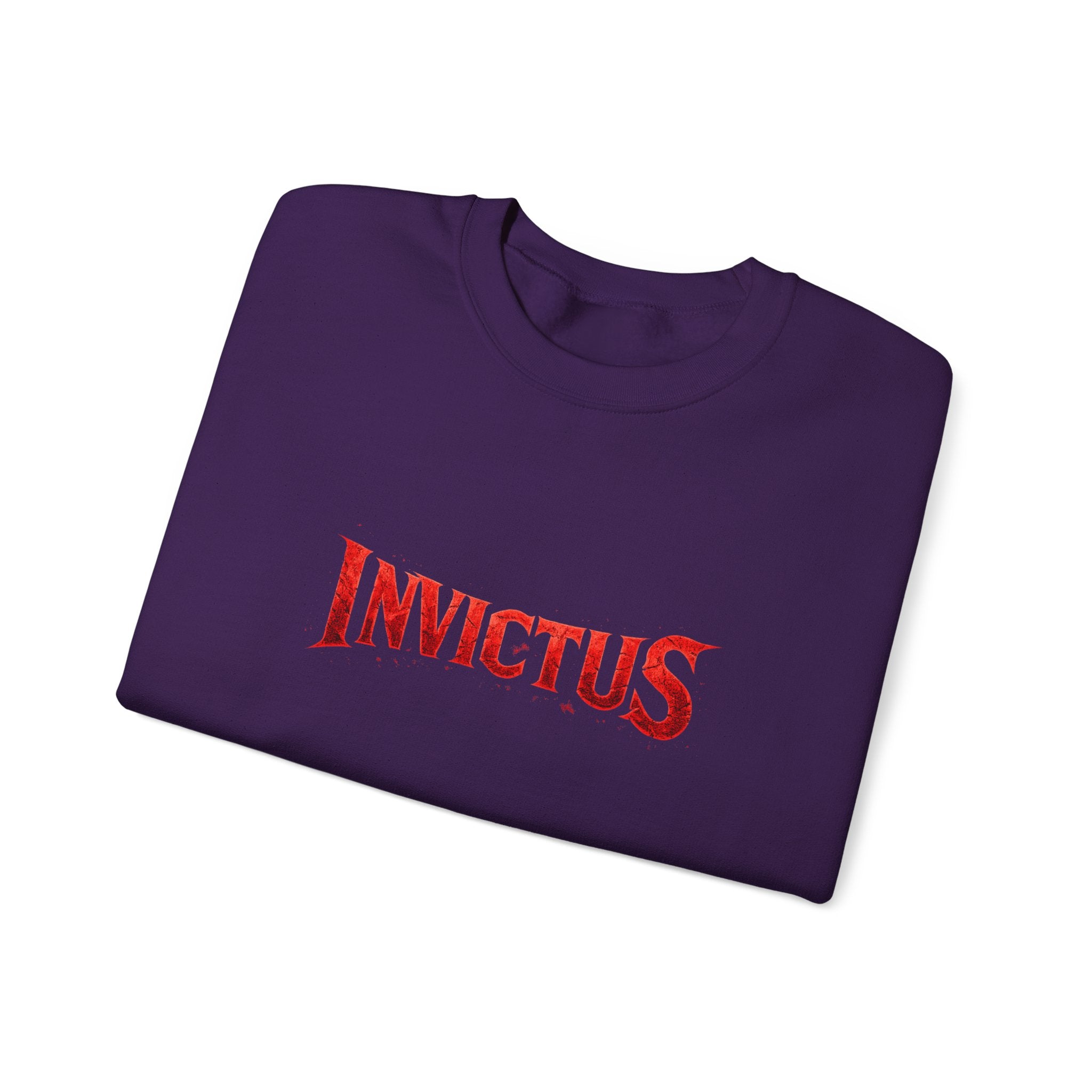 Invictus Crewneck Sweatshirt — Bold Red Script Pullover