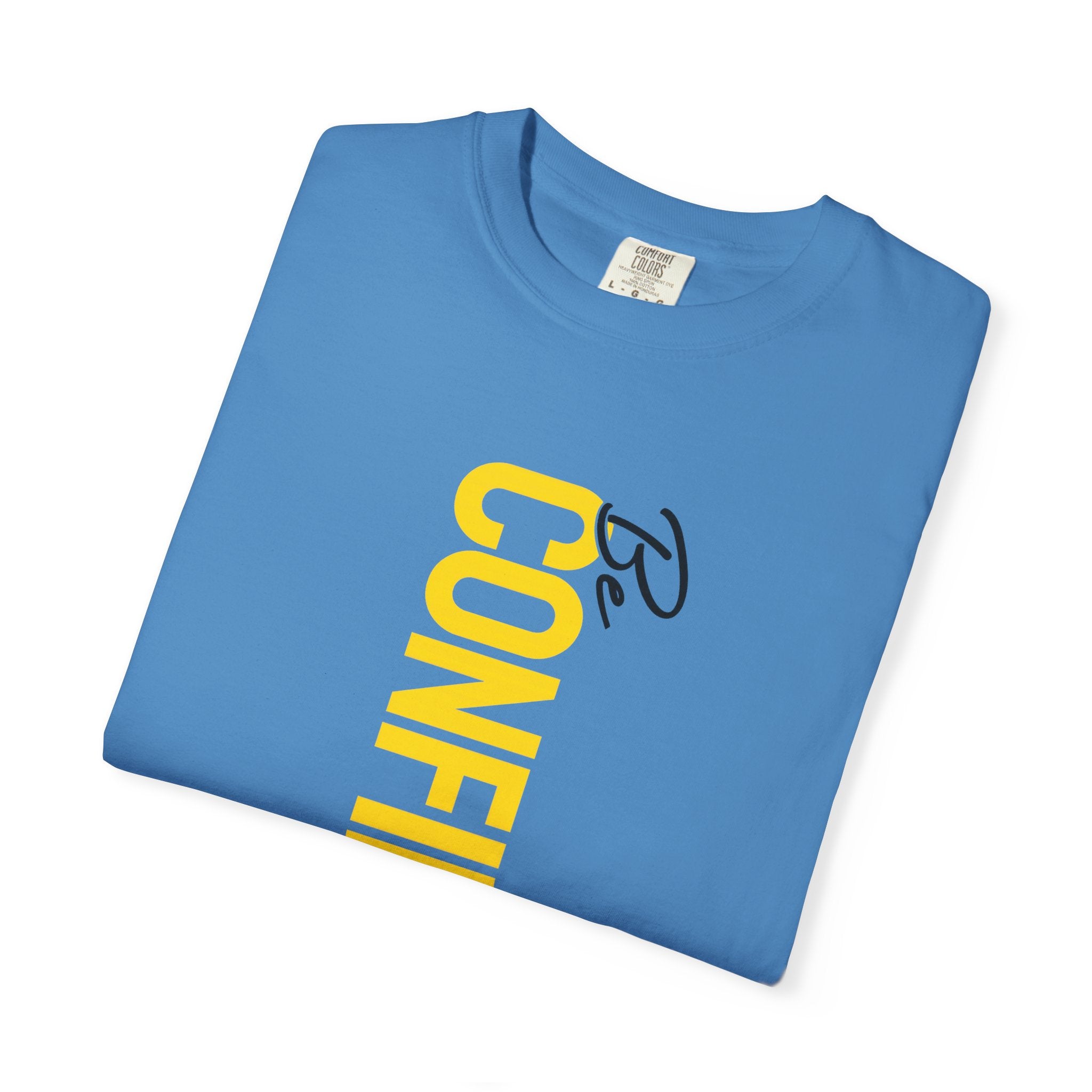 Be Confident Vertical Text T-Shirt — Motivational Graphic Tee