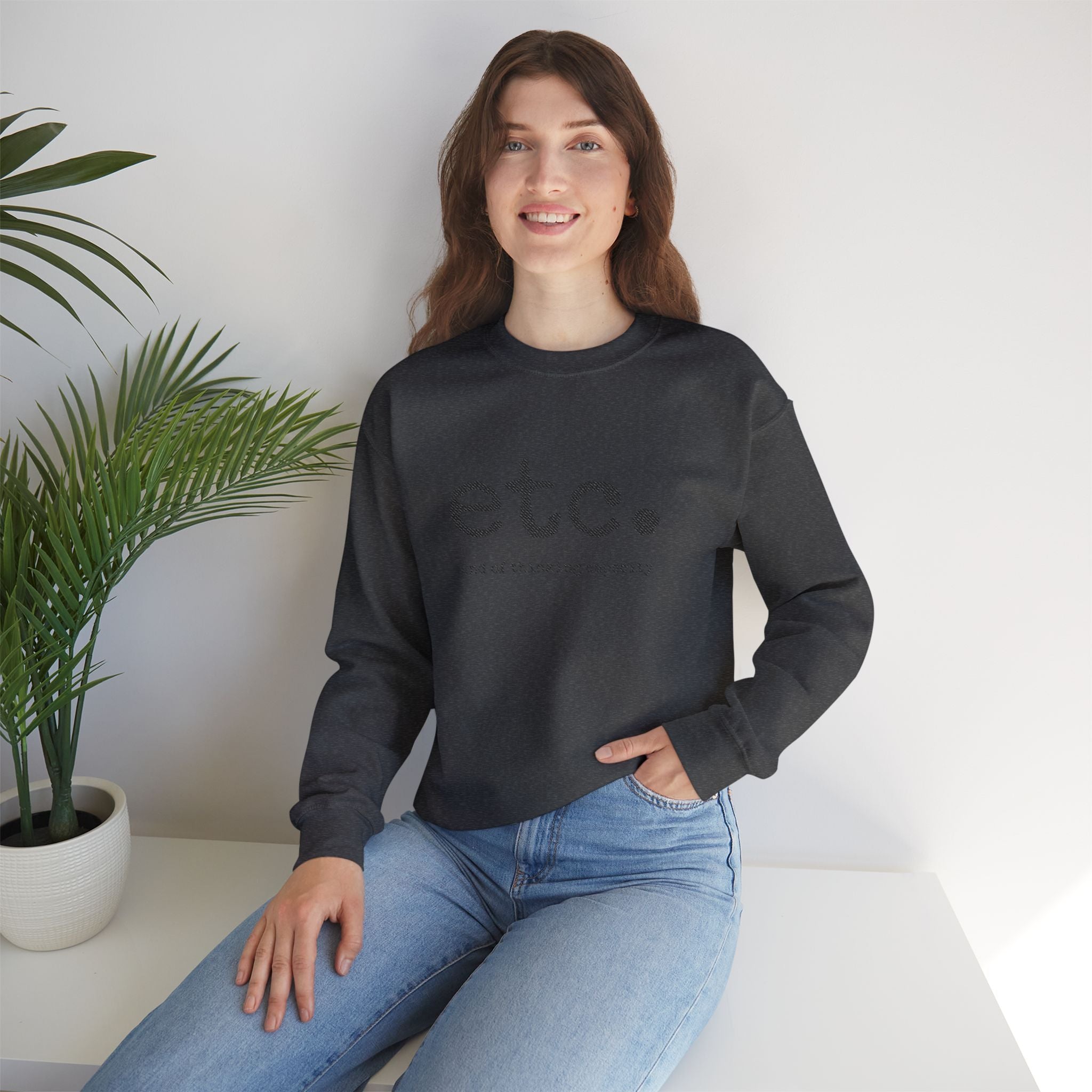 Crewneck Sweatshirt – Minimal 'etc.' Script Logo Casual Pullover