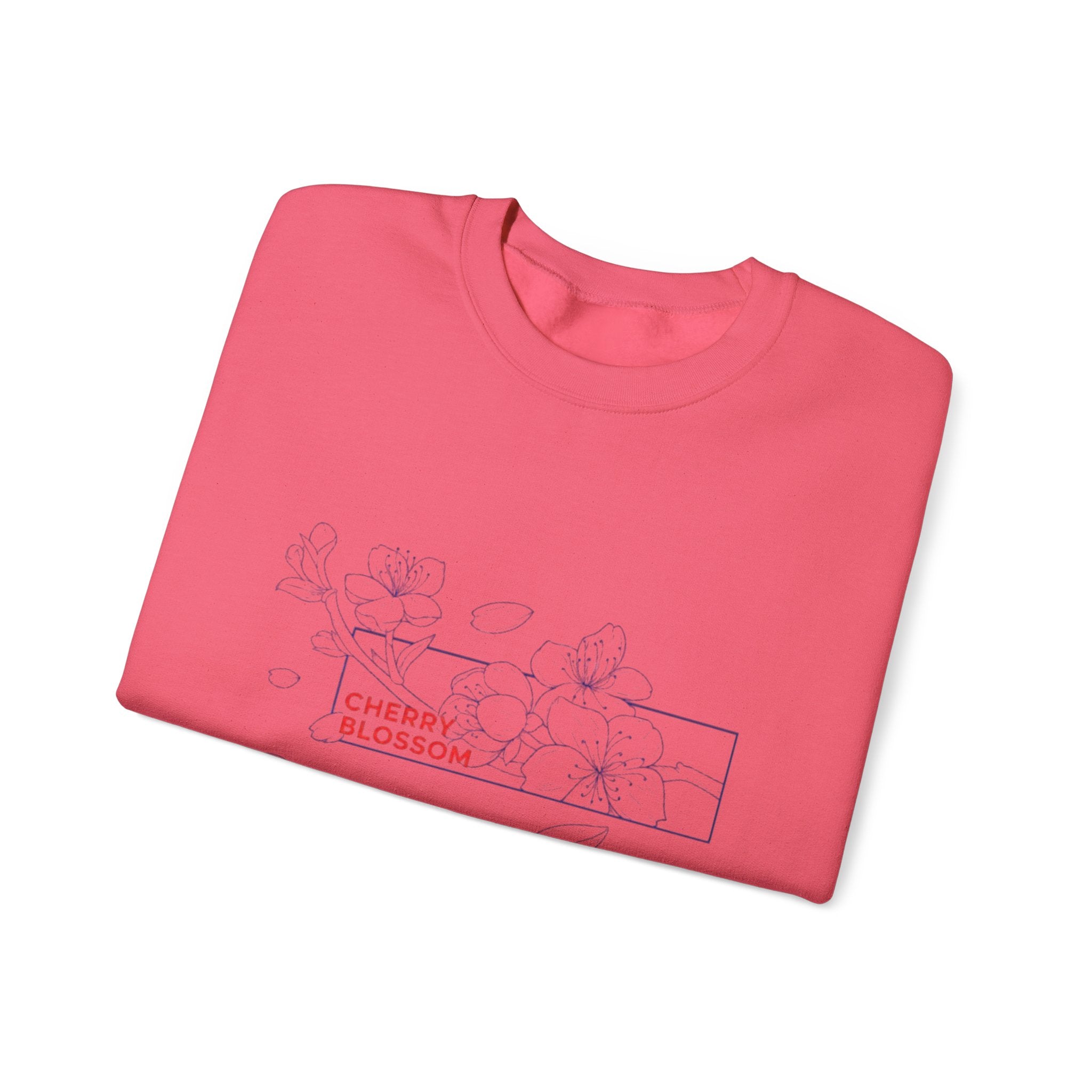 Cherry Blossom Crewneck Sweatshirt — Minimal Floral Graphic