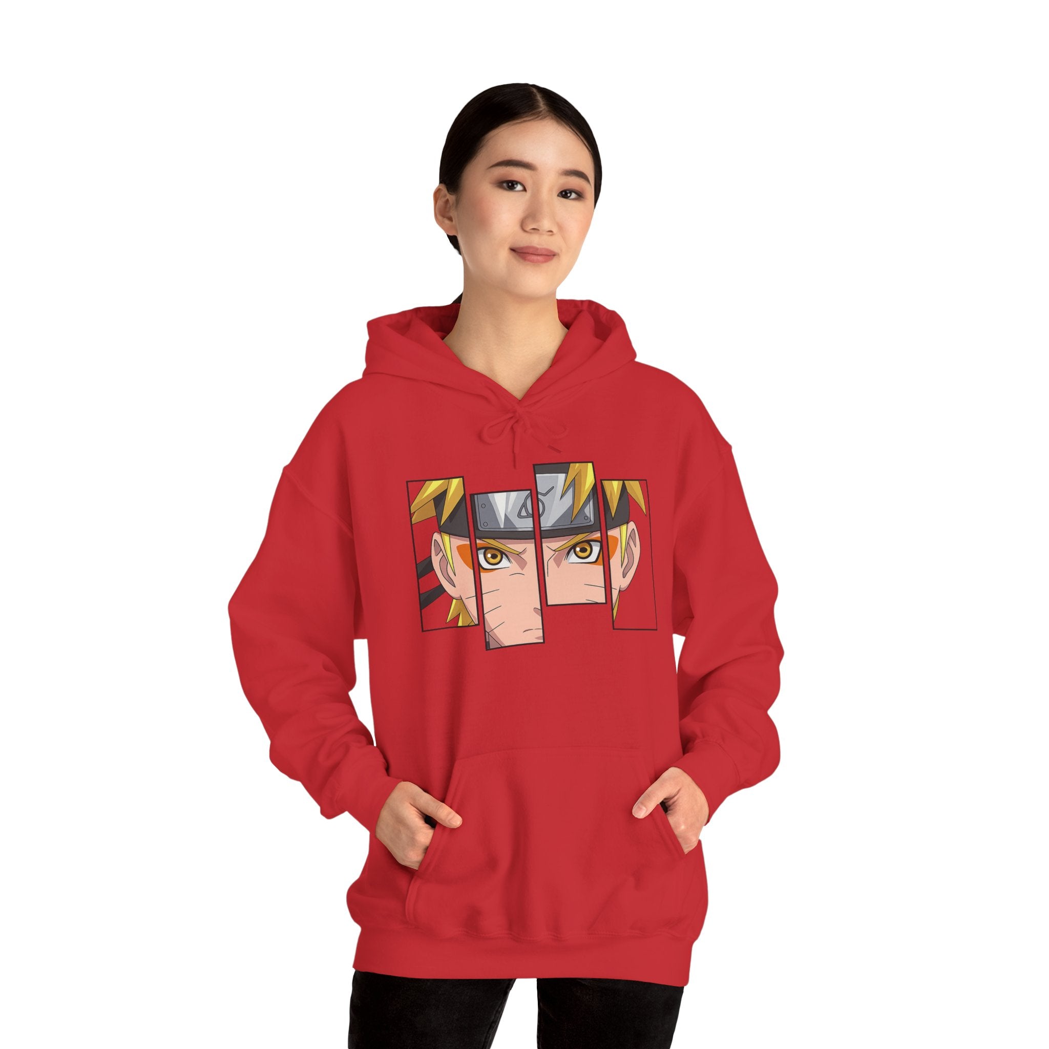 Anime Eyes Split-Panel Hoodie