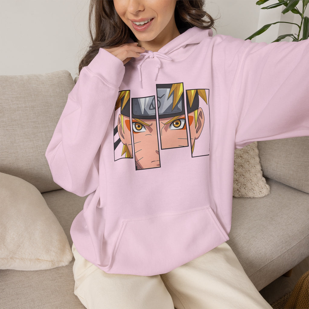 Anime Eyes Split-Panel Hoodie